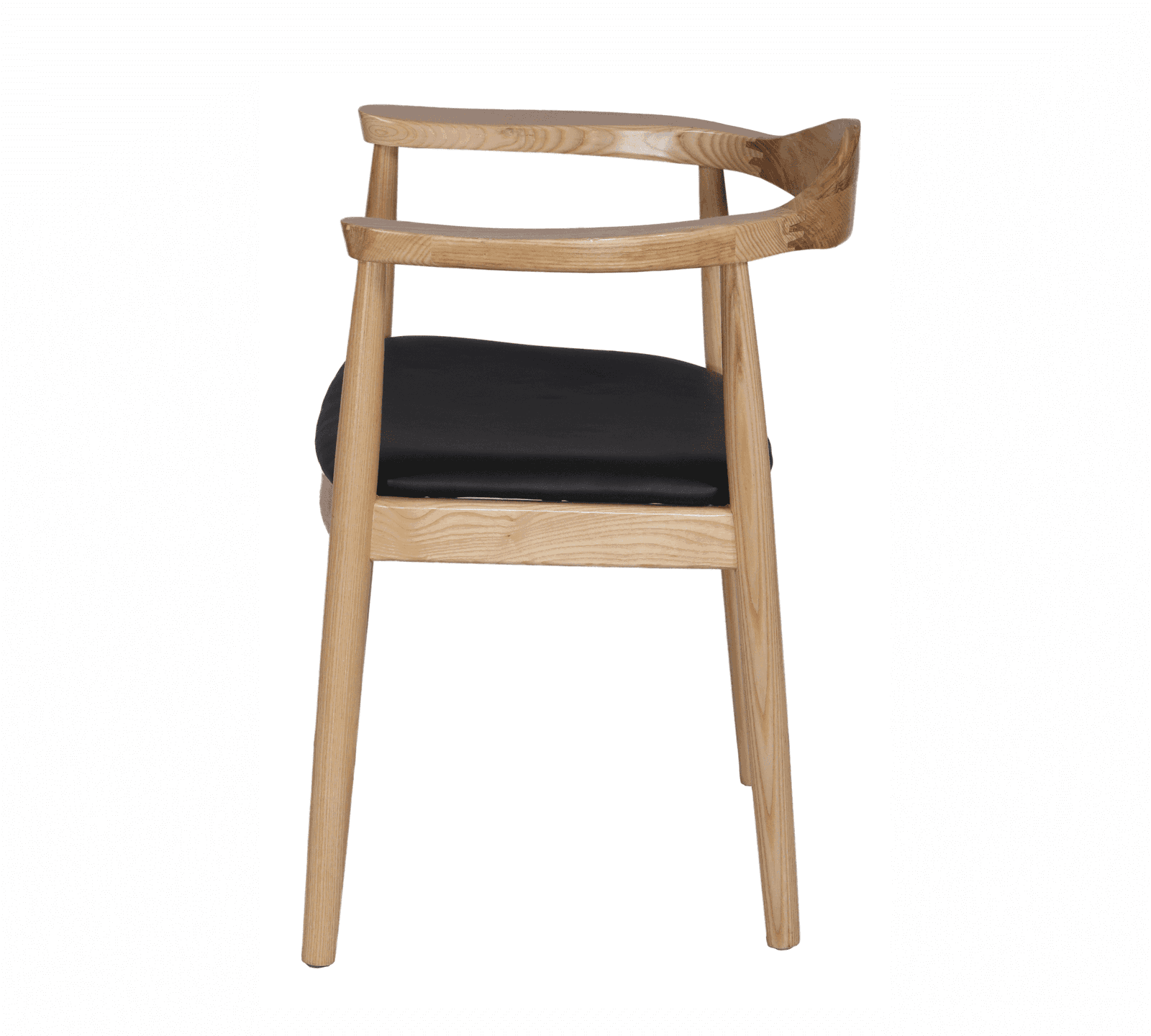 Wooden Leatherette Upholstery Cafe Dining Chair -
