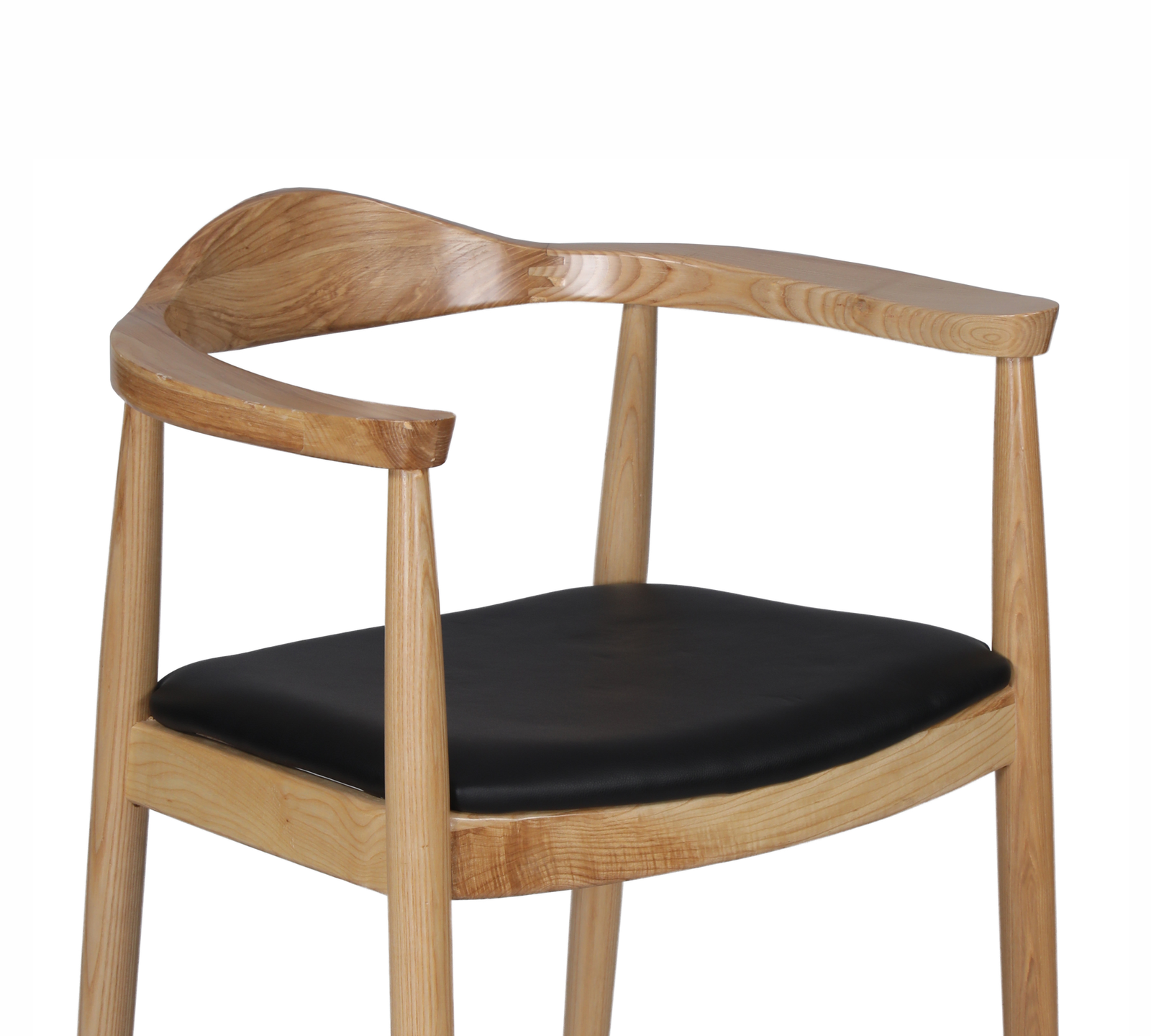 Wooden Leatherette Upholstery Cafe Dining Chair -