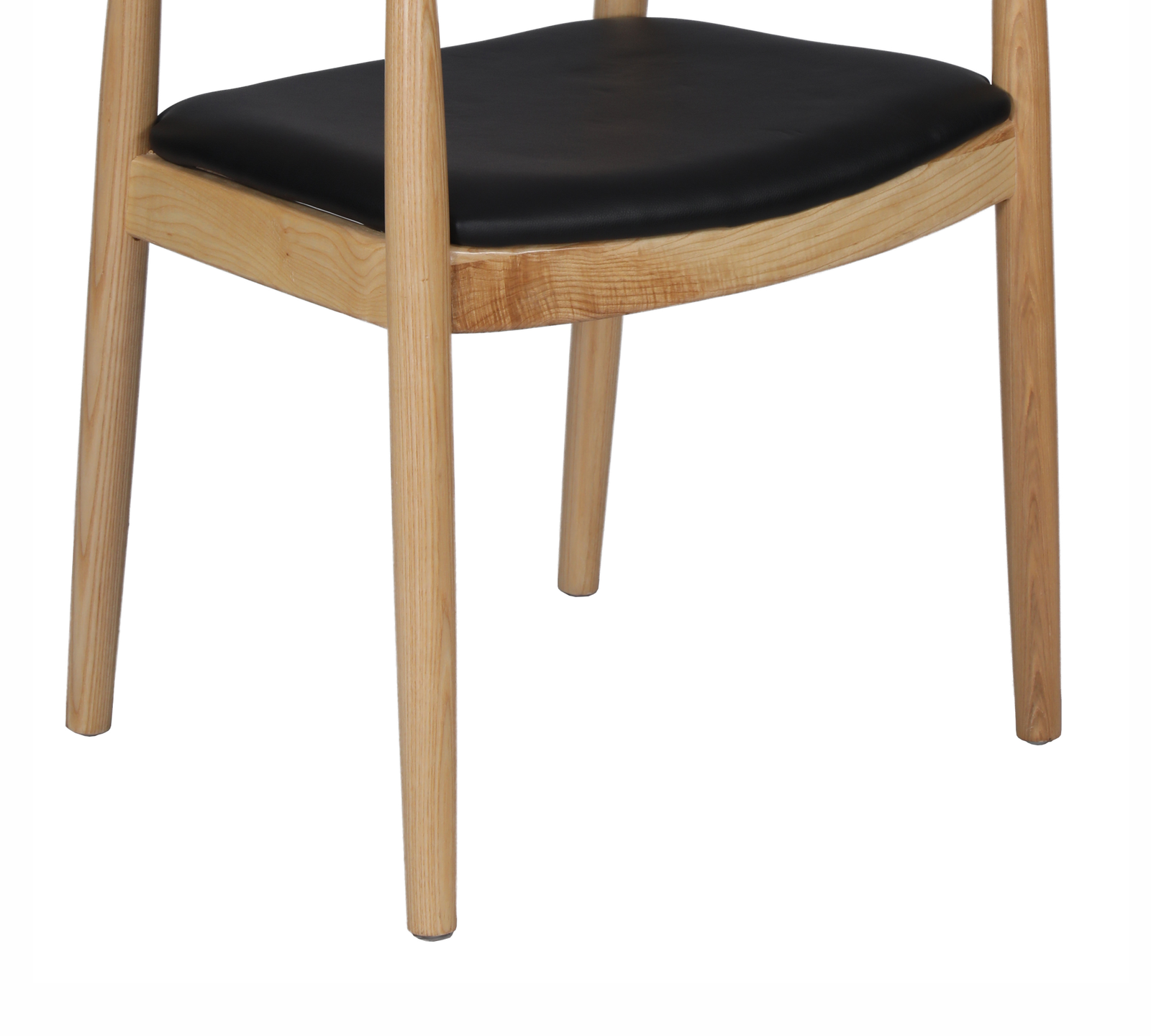Wooden Leatherette Upholstery Cafe Dining Chair -