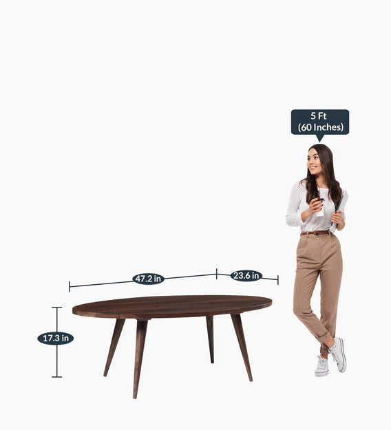 Wooden Legs Base Coffee Center Table - Brown -