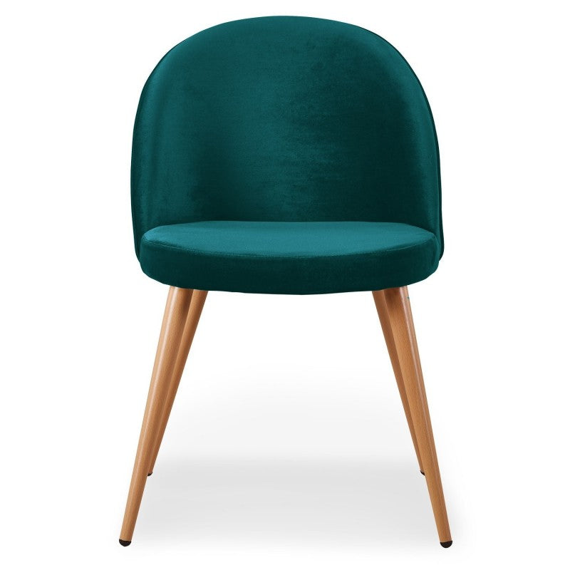 Wooden Legs Base Fabric Armless Dining Chair -
