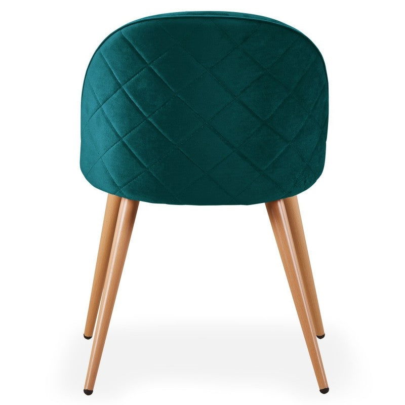 Wooden Legs Base Fabric Armless Dining Chair -