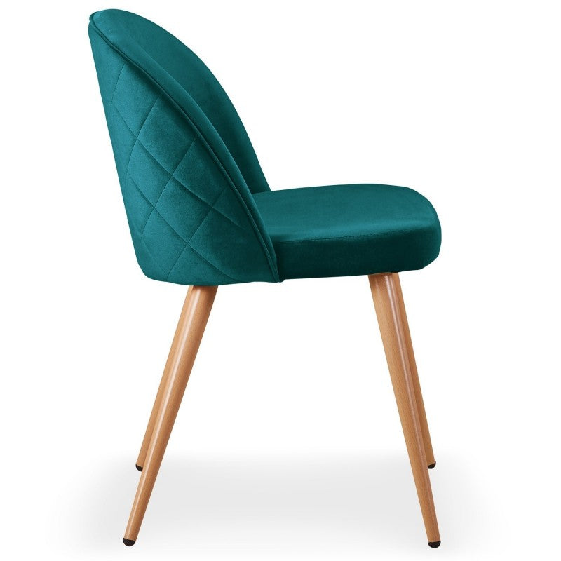 Wooden Legs Base Fabric Armless Dining Chair -