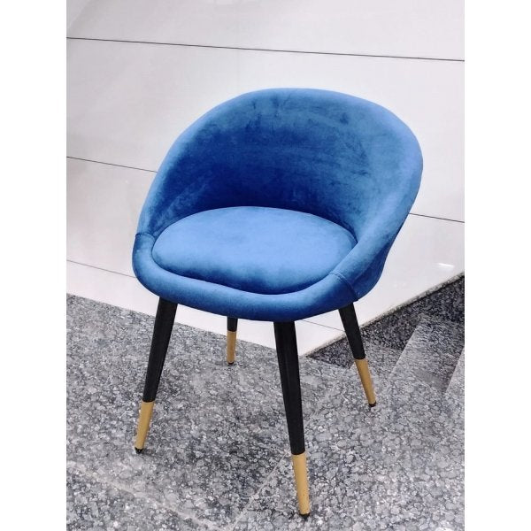 Wooden Legs Base Fabric Armless Dining Chair -