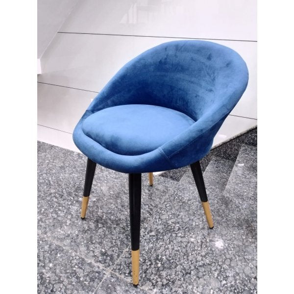 Wooden Legs Base Fabric Armless Dining Chair -