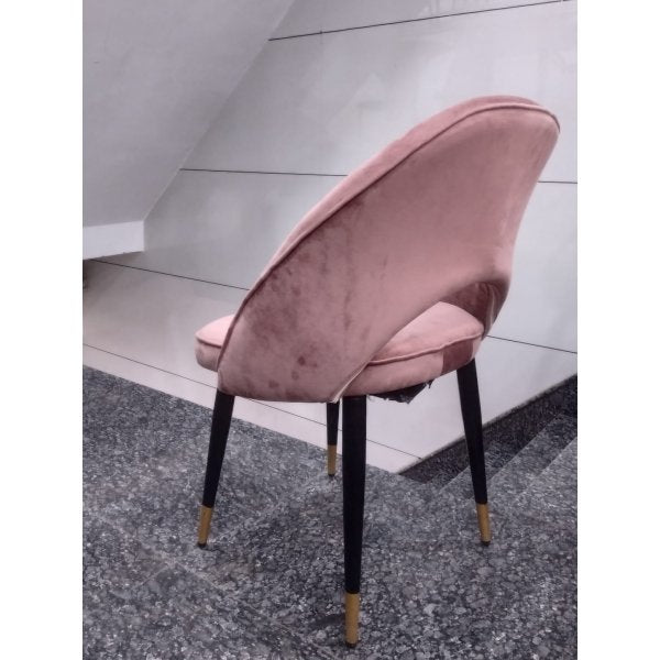 Wooden Legs Base Fabric Armless Dining Chair -