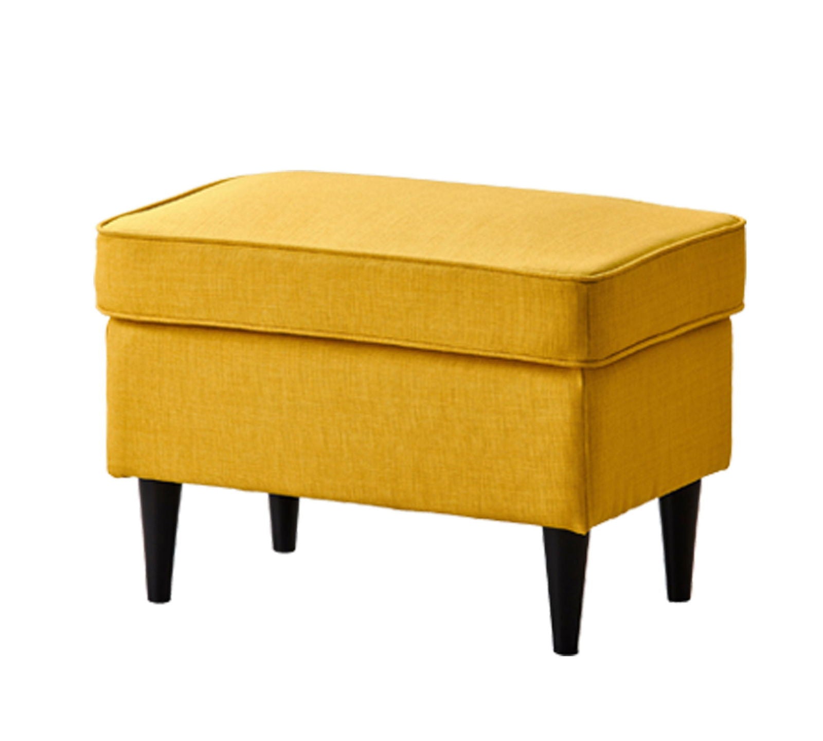 Wooden Legs Base Rectangular Ottoman Footstool -