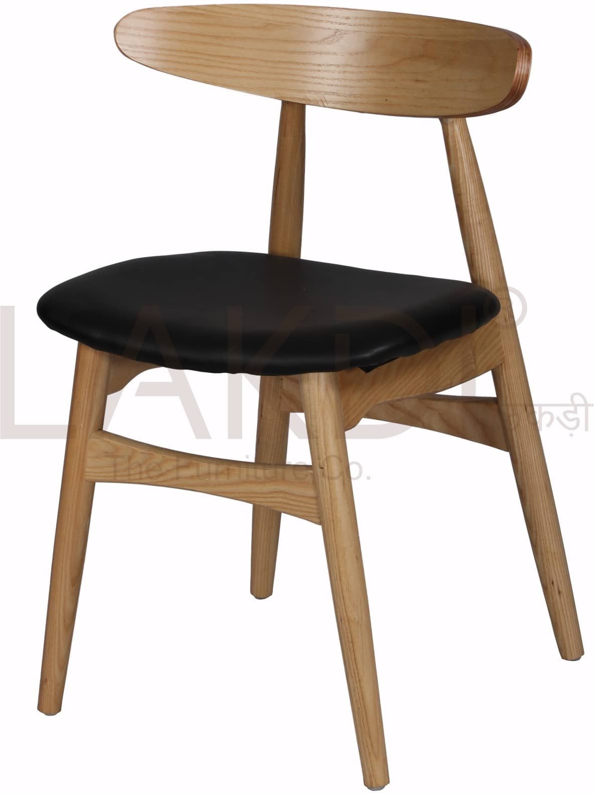 Wooden Legs Base Solid Dining Chair -