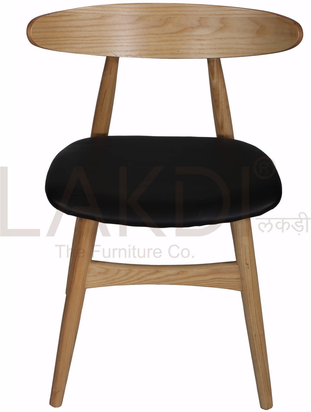 Wooden Legs Base Solid Dining Chair -