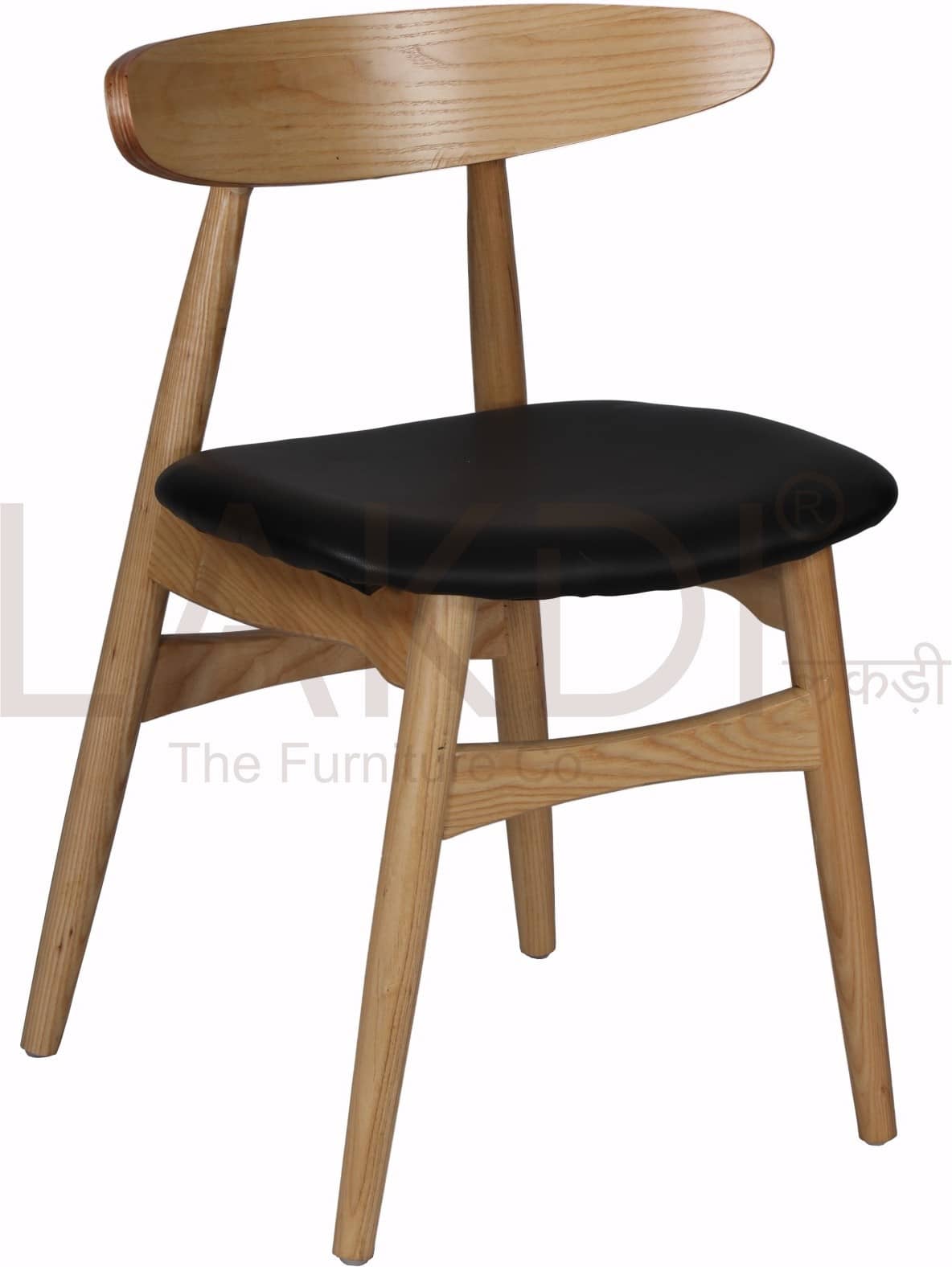 Wooden Legs Base Solid Dining Chair -