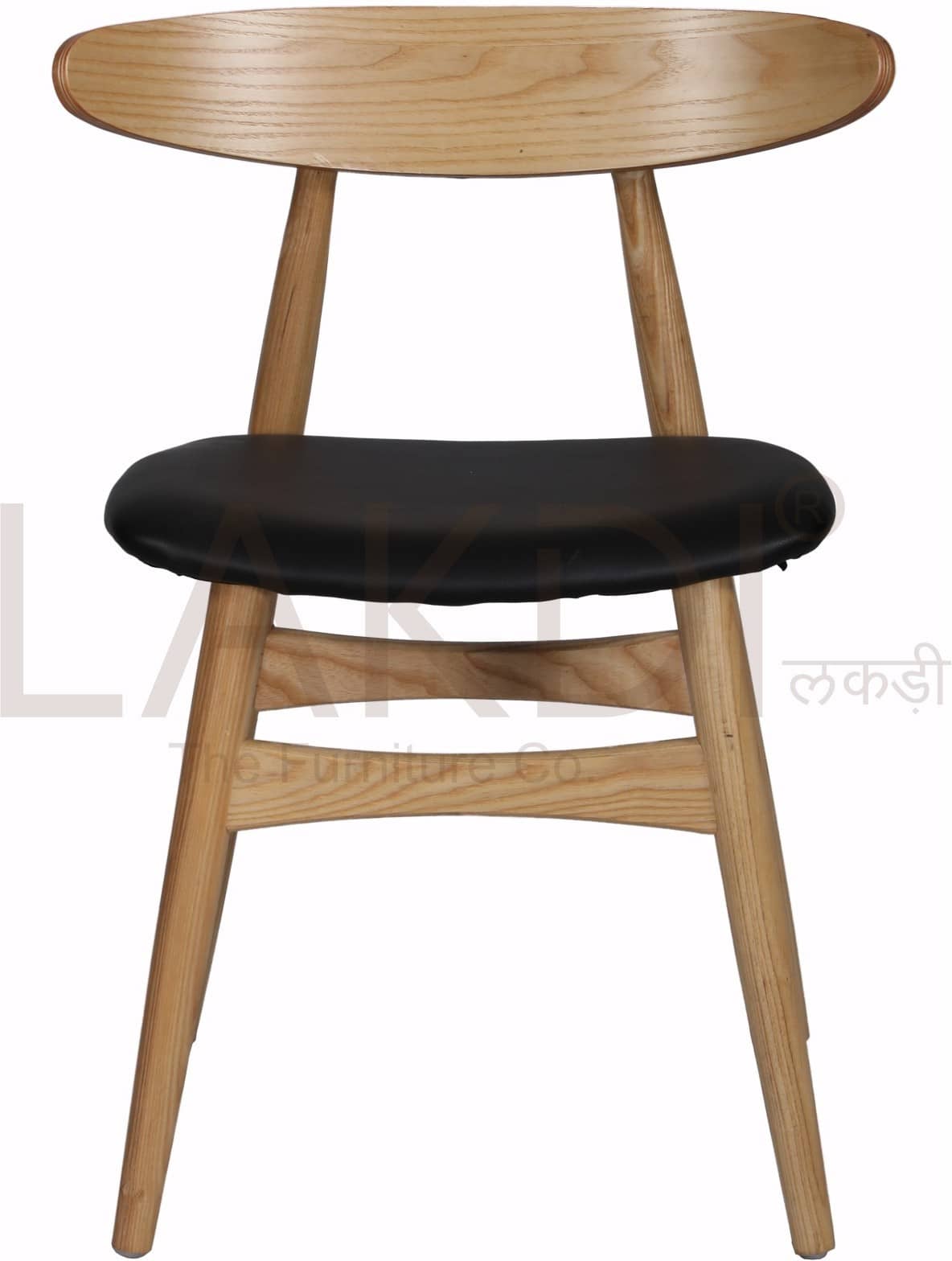 Wooden Legs Base Solid Dining Chair -