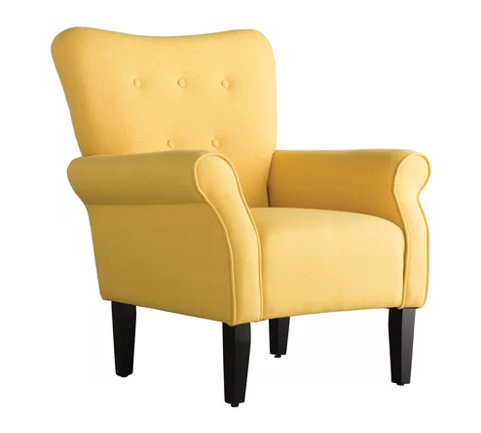Wooden Legs Velvet Lounge Arm Chair -