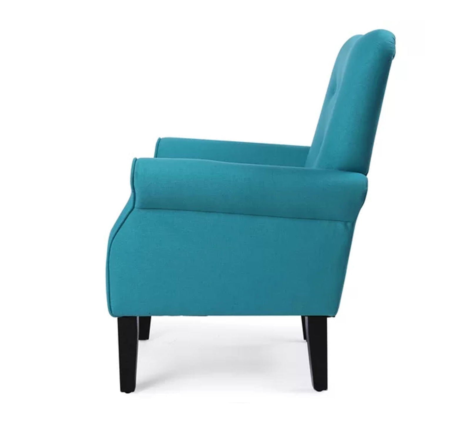 Wooden Legs Velvet Lounge Arm Chair -