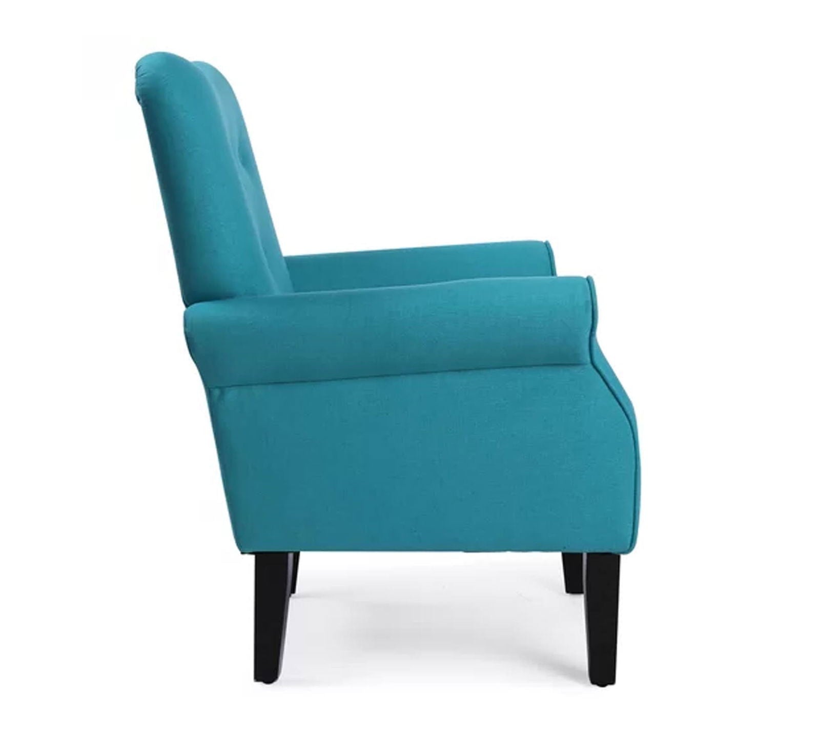 Wooden Legs Velvet Lounge Arm Chair -