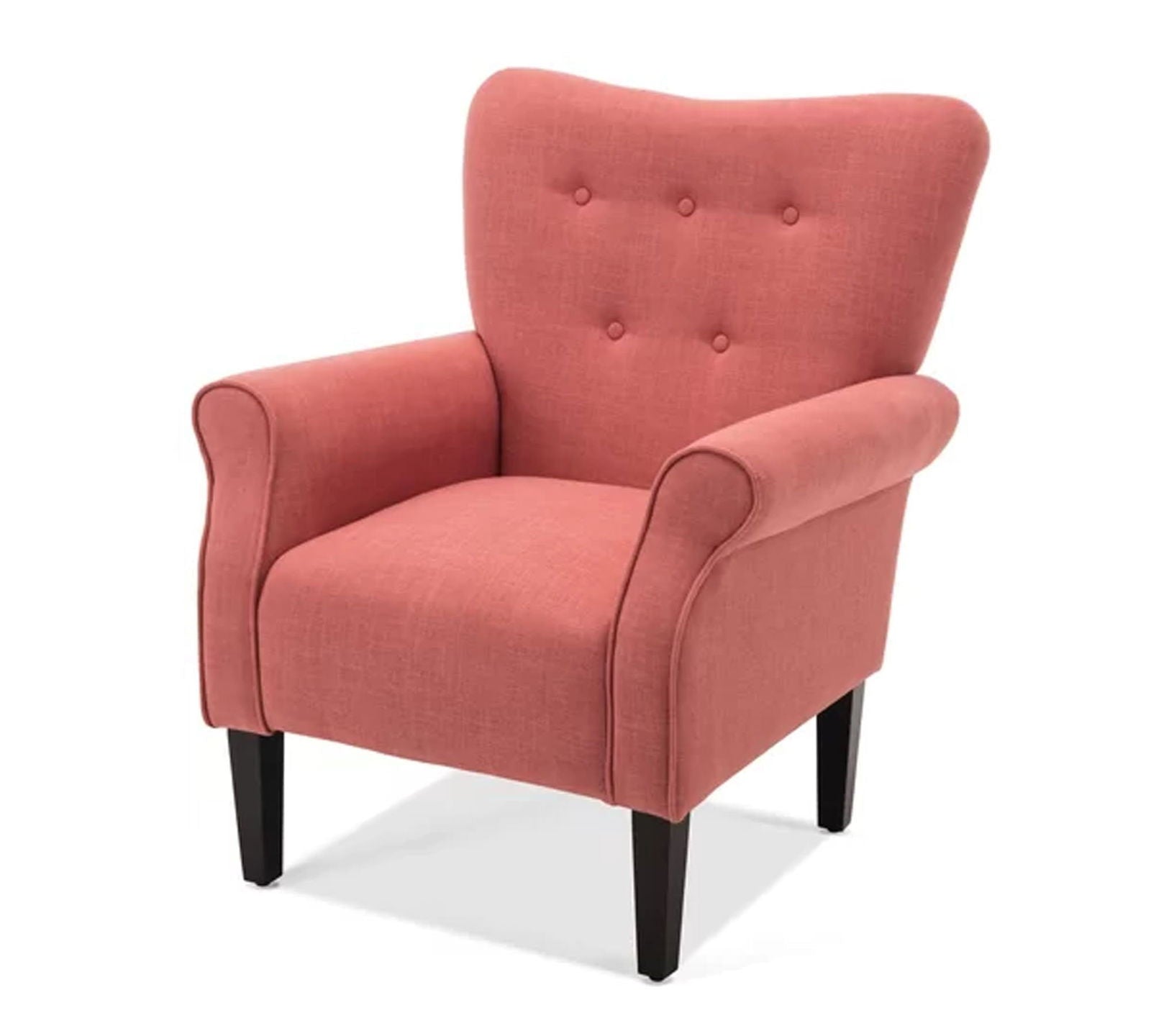 Wooden Legs Velvet Lounge Arm Chair -
