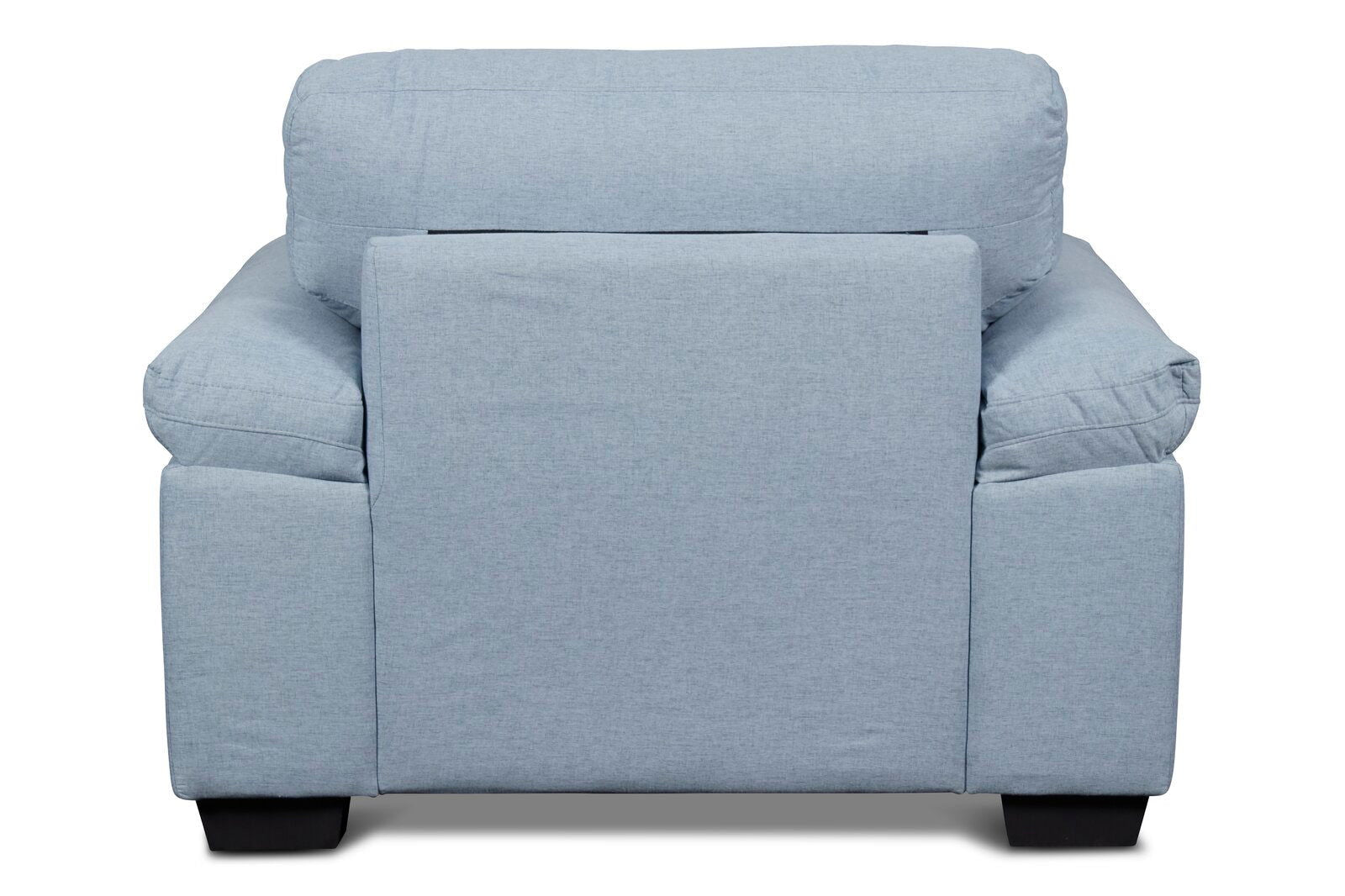 Wooden Light Blue Chair with Pillow Top Armrests -