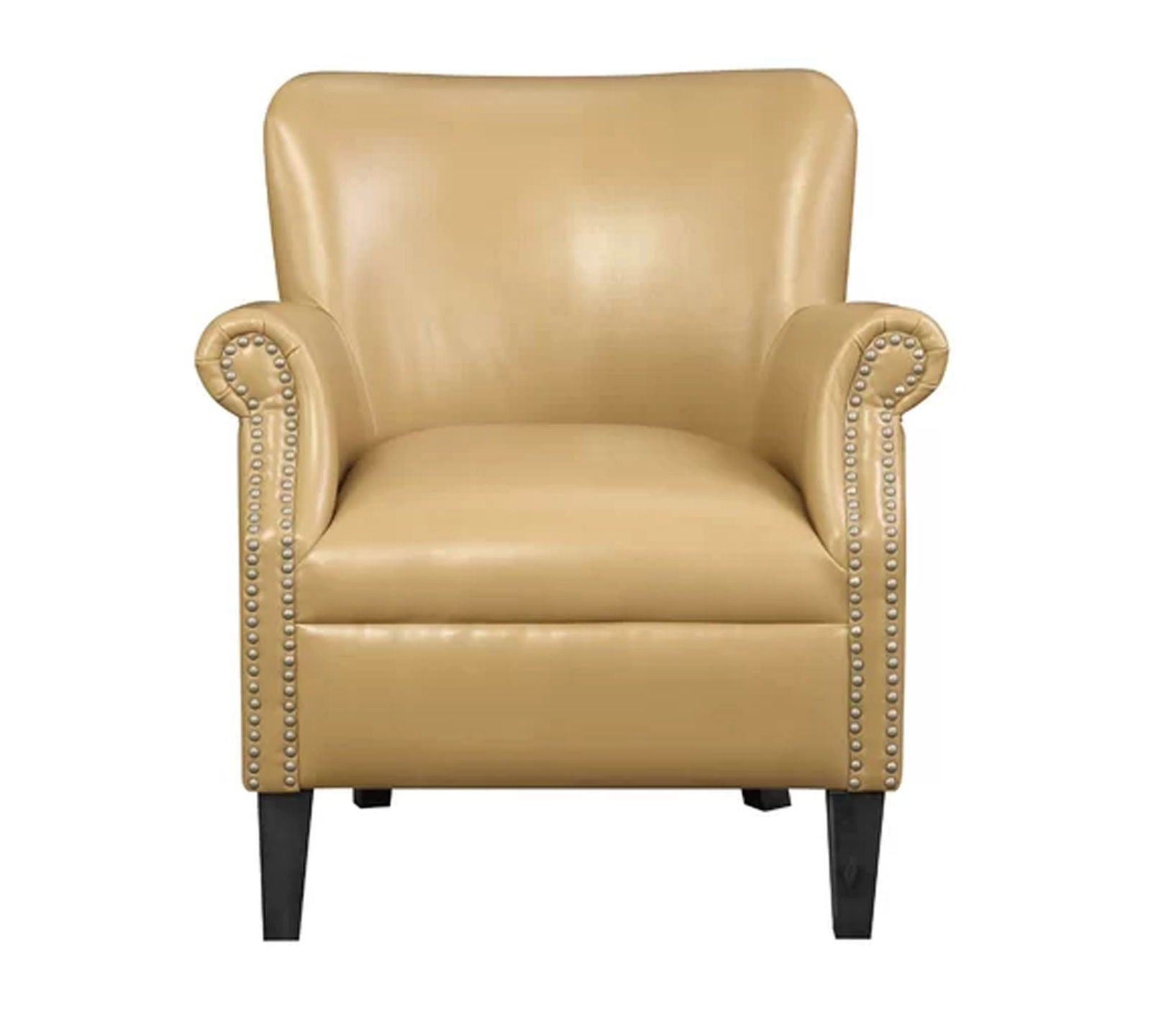 Wooden Lounge Chair with Cushioned Leatherette -
