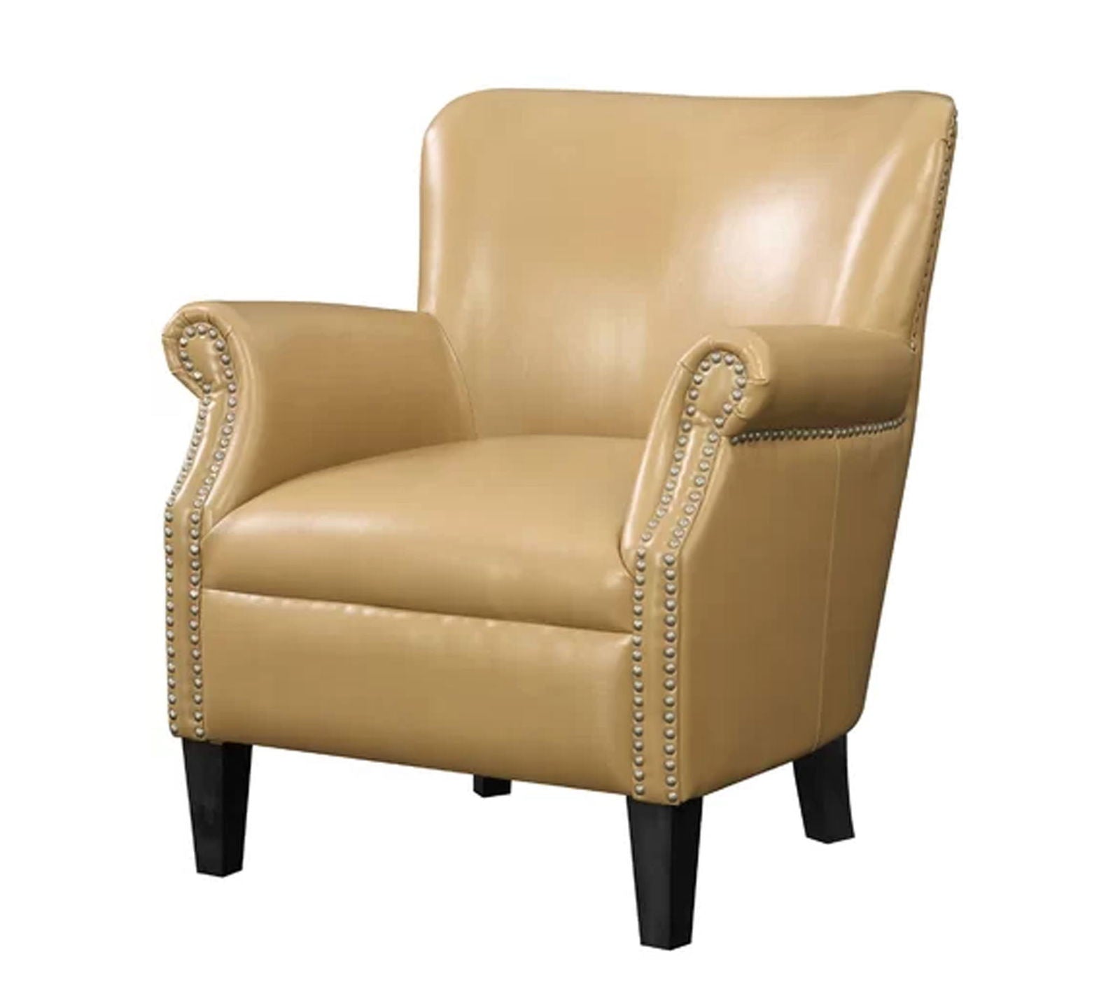 Wooden Lounge Chair with Cushioned Leatherette -