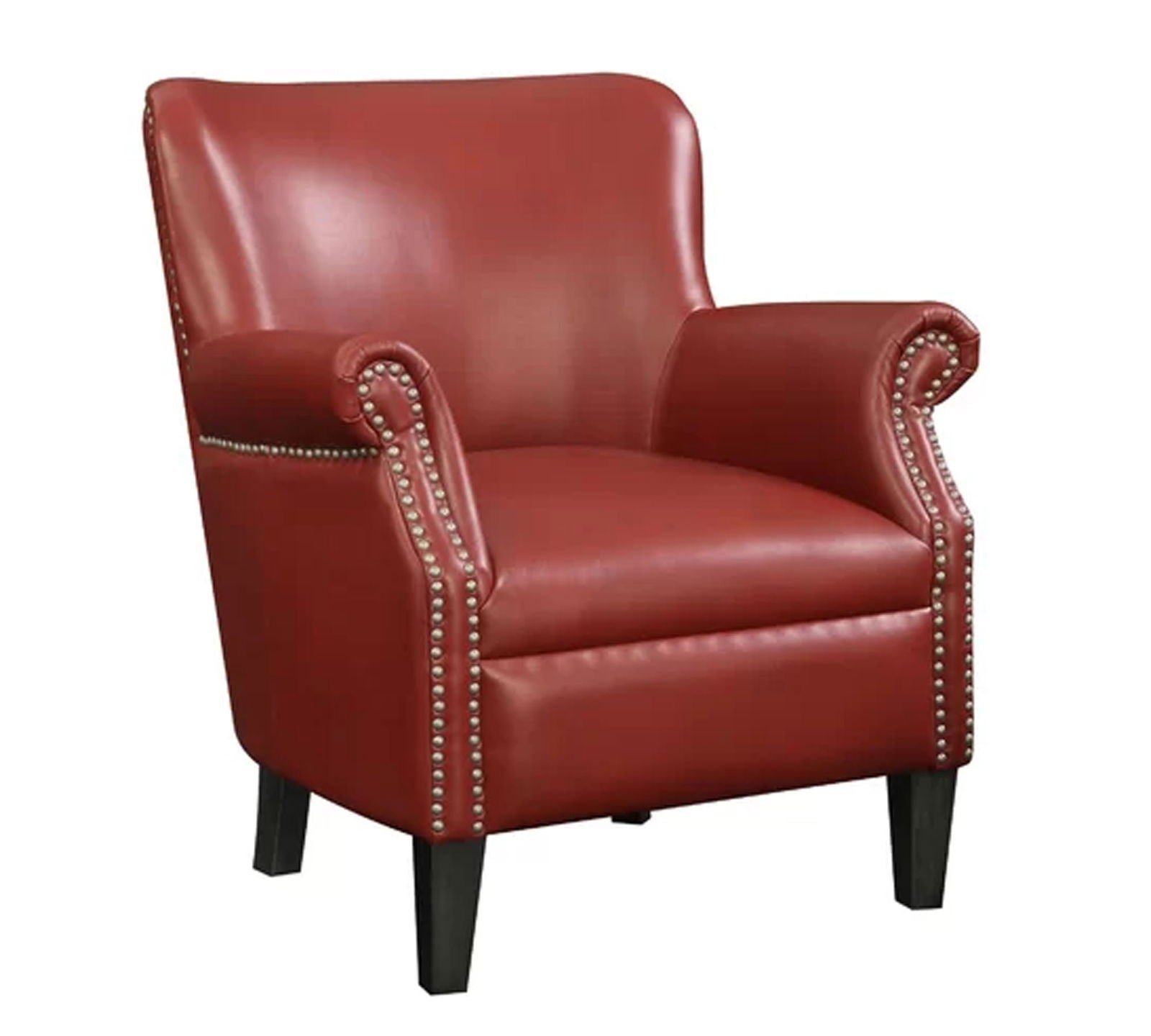 Wooden Lounge Chair with Cushioned Leatherette -