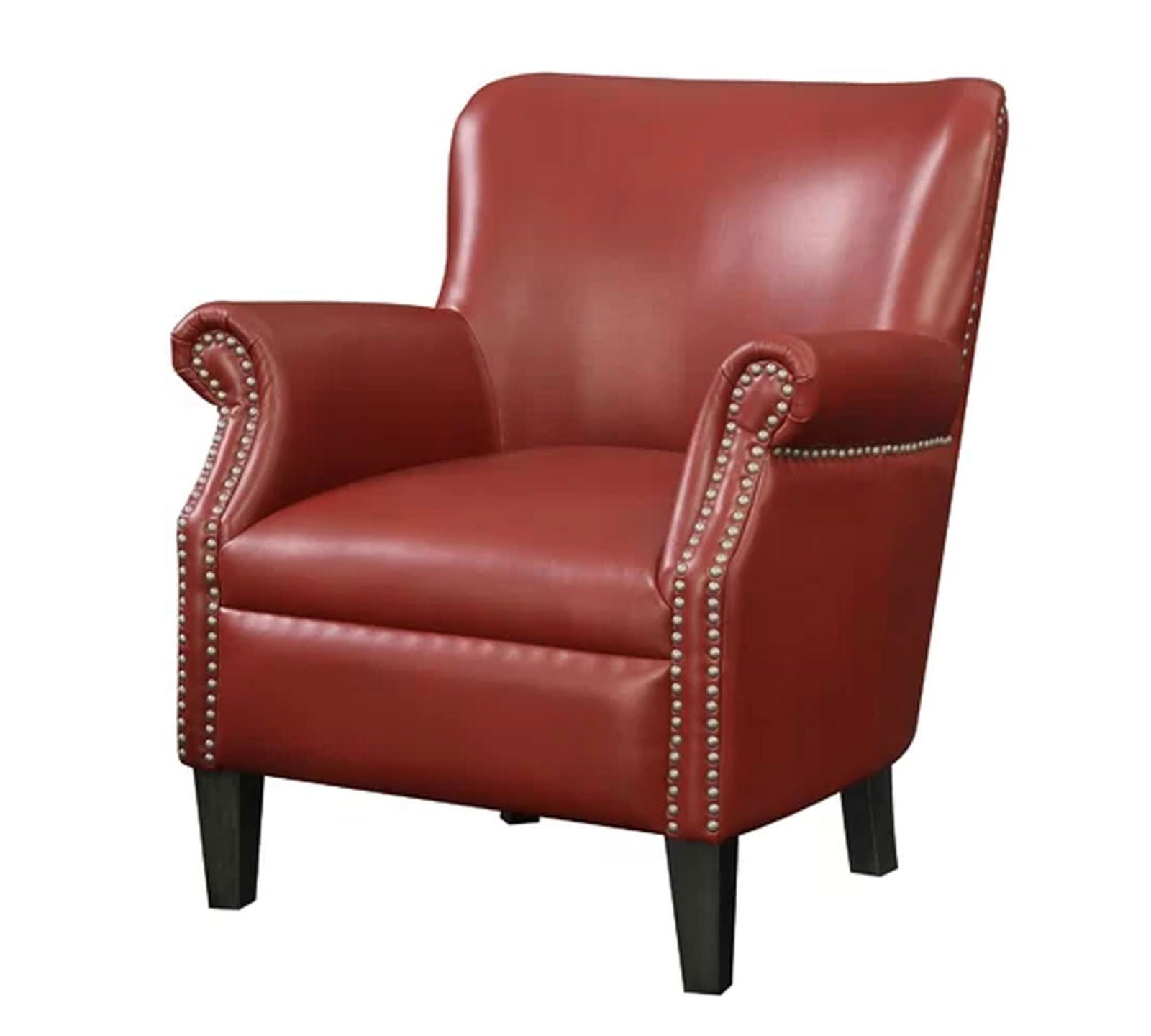 Wooden Lounge Chair with Cushioned Leatherette -