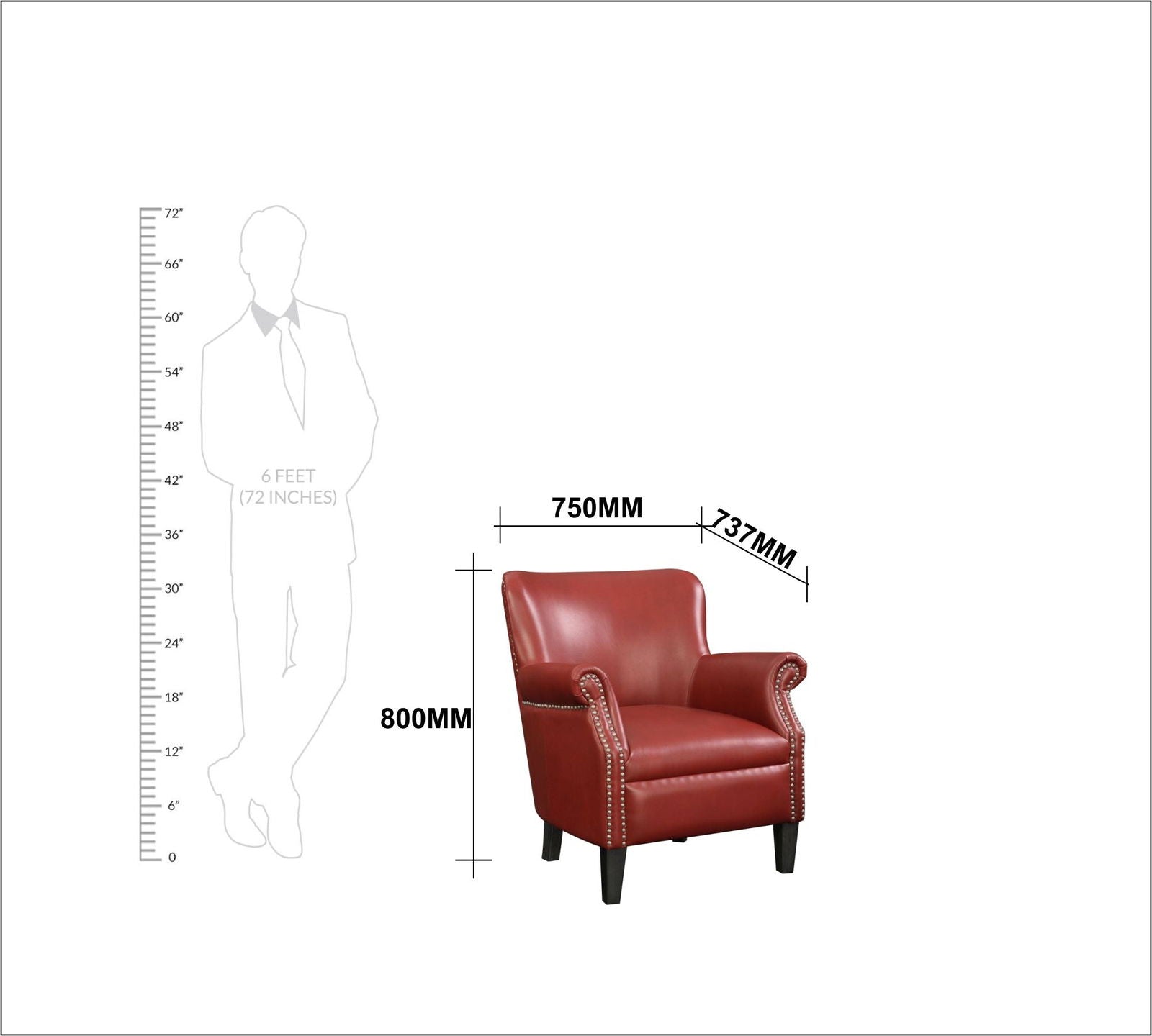 Wooden Lounge Chair with Cushioned Leatherette -