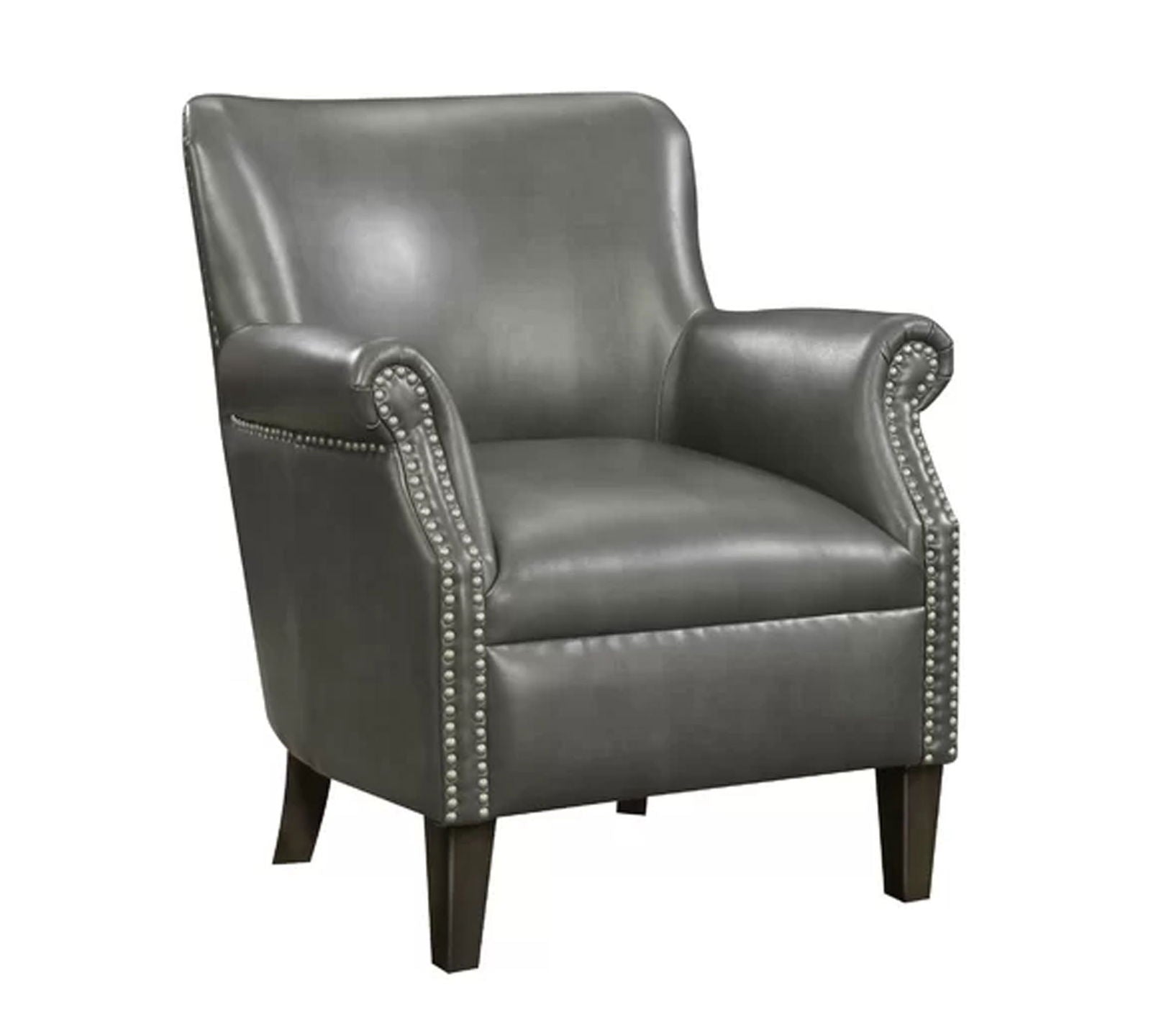 Wooden Lounge Chair with Cushioned Leatherette -