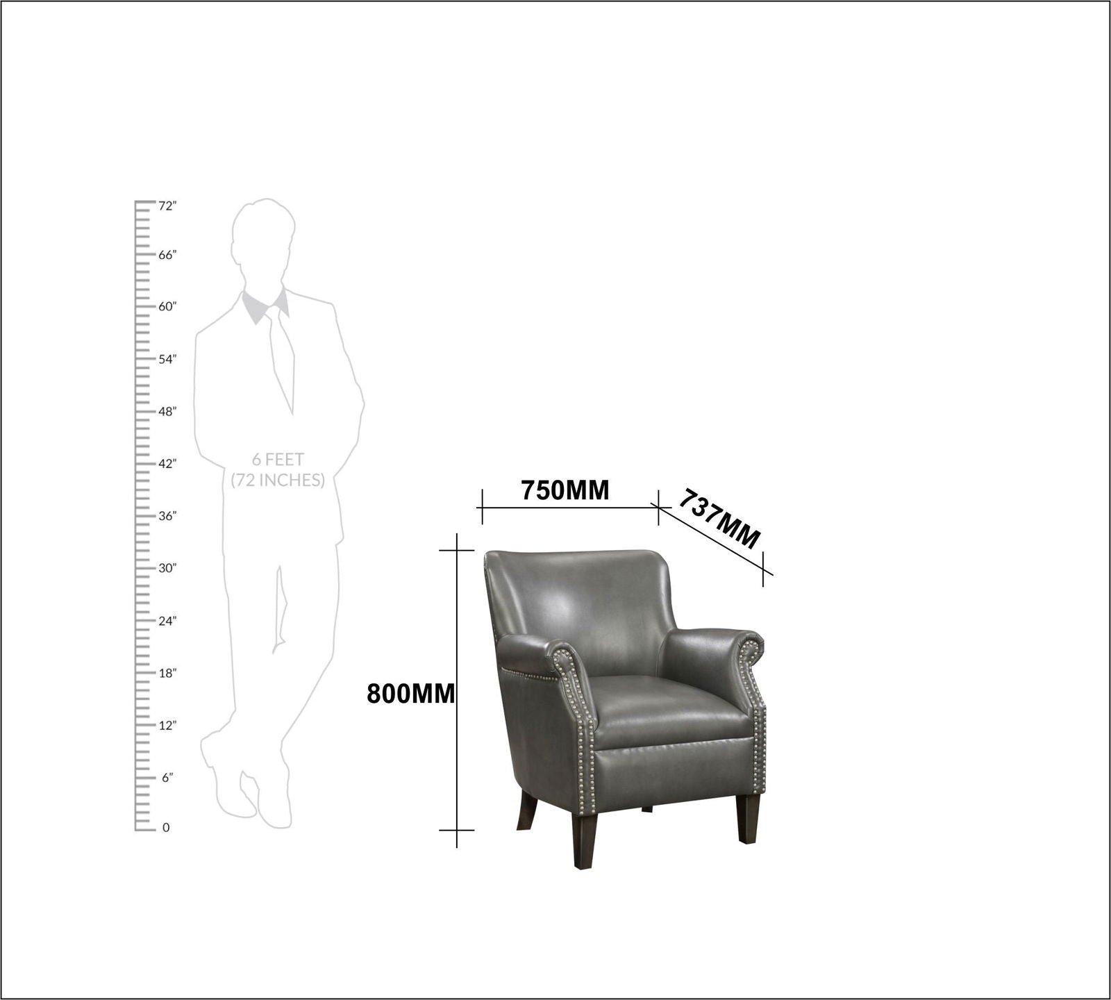 Wooden Lounge Chair with Cushioned Leatherette -
