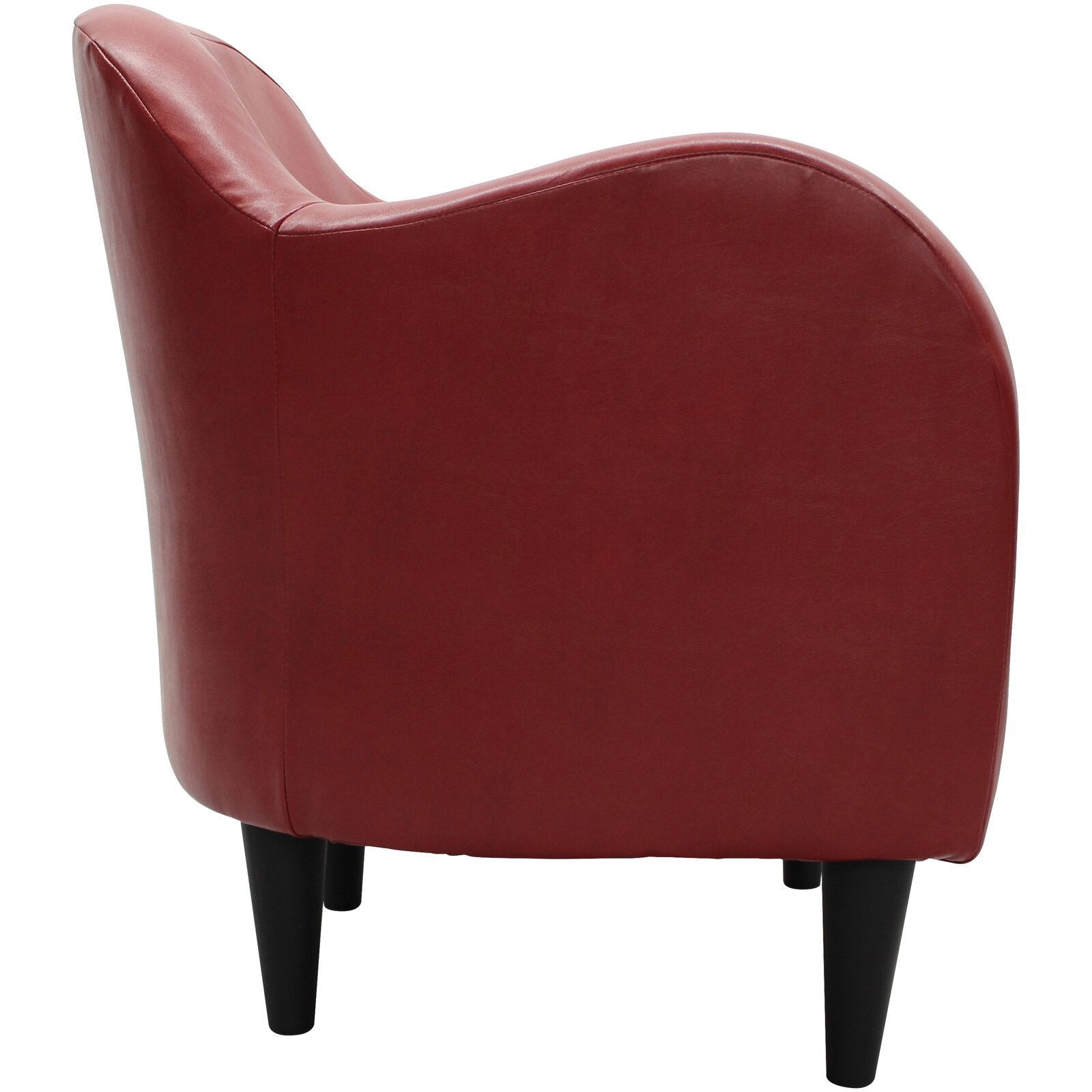 Wooden Lounge Chair with Cushioned Leatherette -