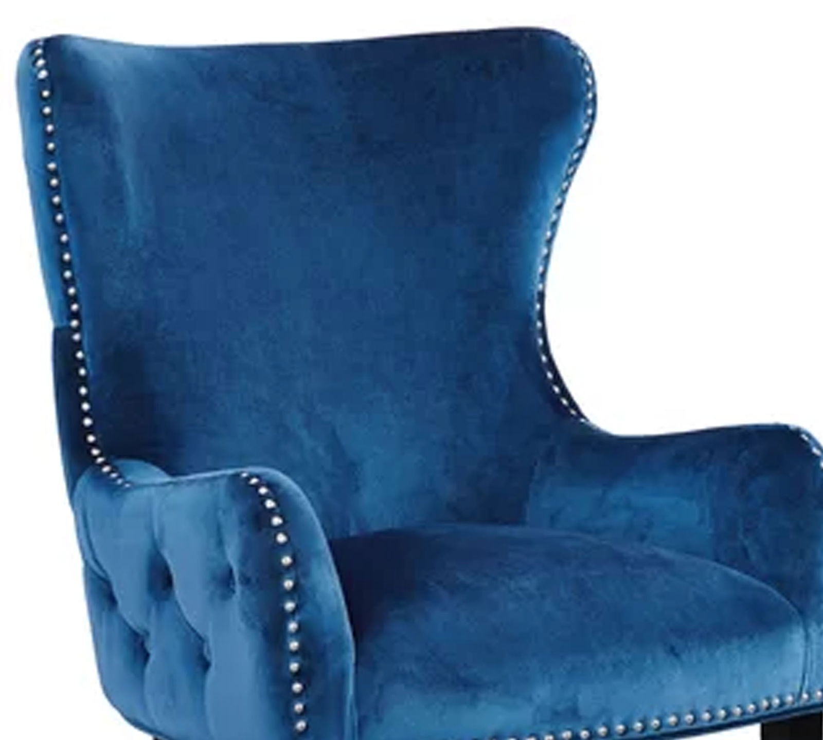 Wooden Lounge Chair with Cushioned Suede Velvet Fabric -