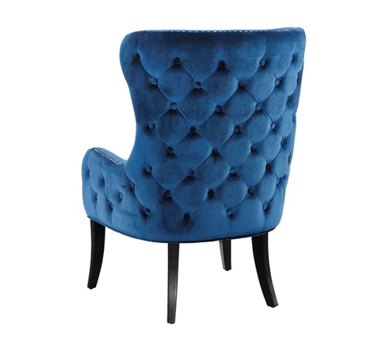 Wooden Lounge Chair with Cushioned Suede Velvet Fabric -