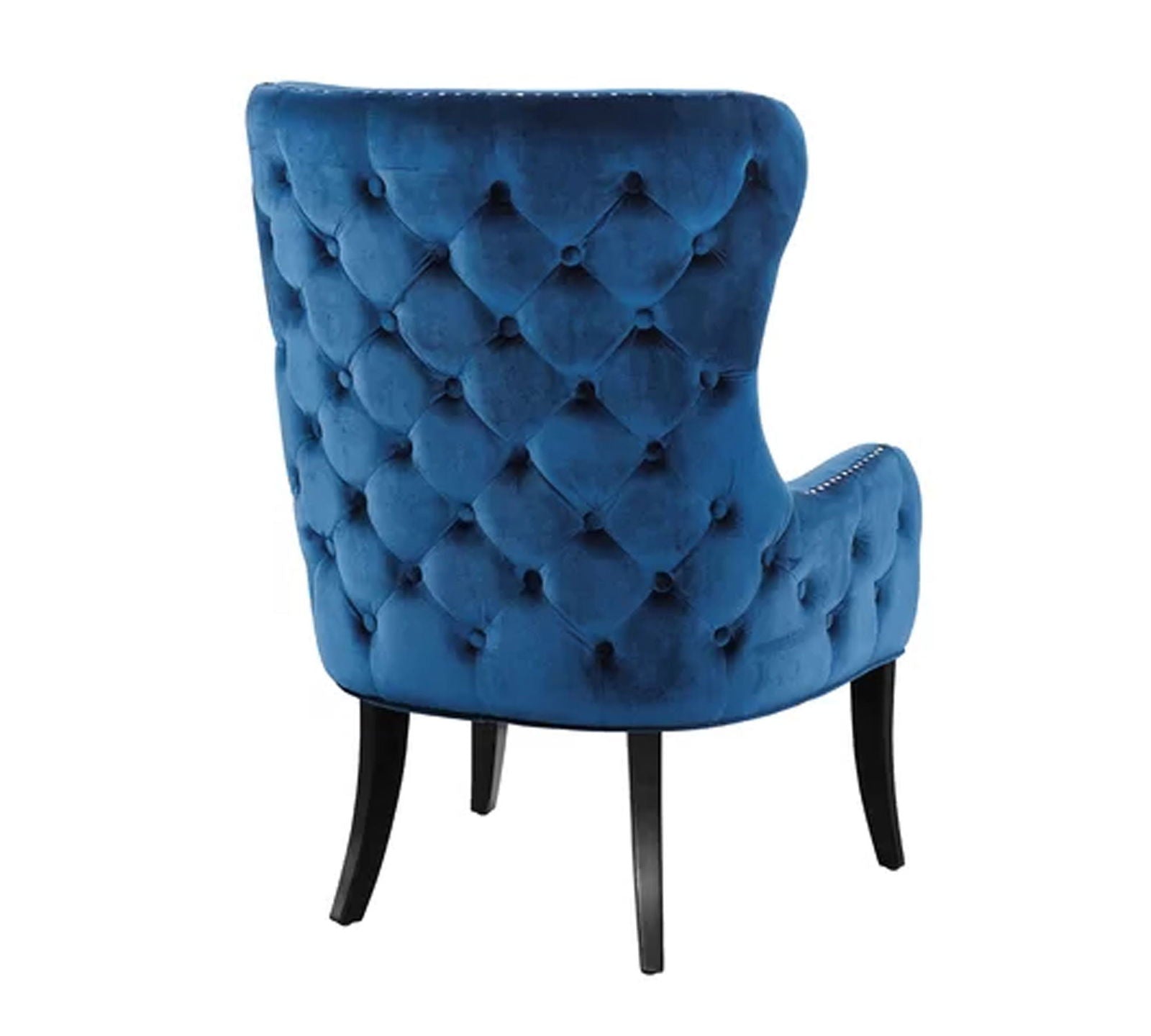 Wooden Lounge Chair with Cushioned Suede Velvet Fabric -