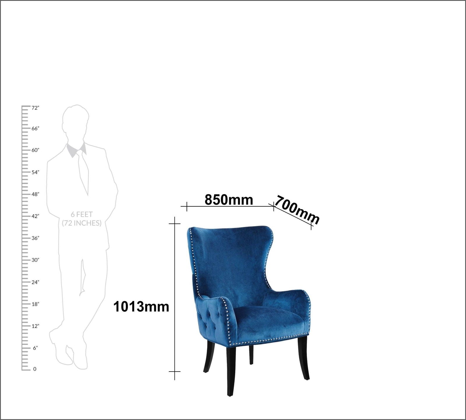 Wooden Lounge Chair with Cushioned Suede Velvet Fabric -