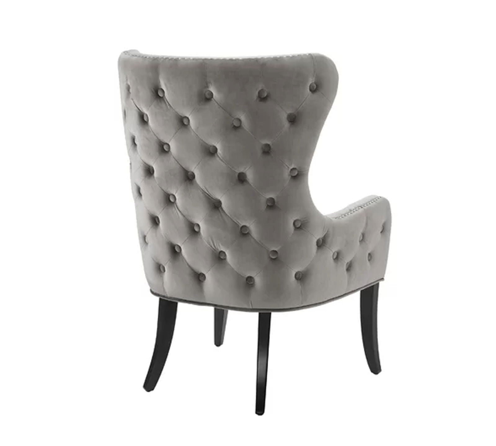 Wooden Lounge Chair with Cushioned Suede Velvet Fabric -