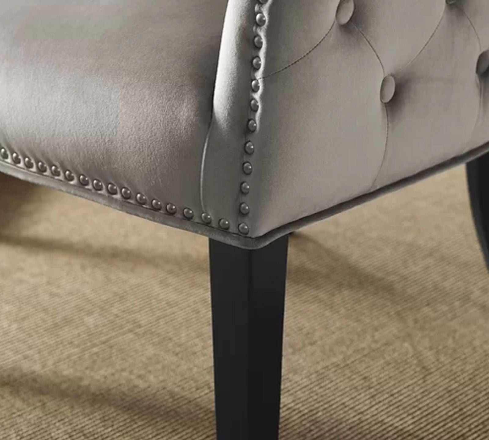 Wooden Lounge Chair with Cushioned Suede Velvet Fabric -