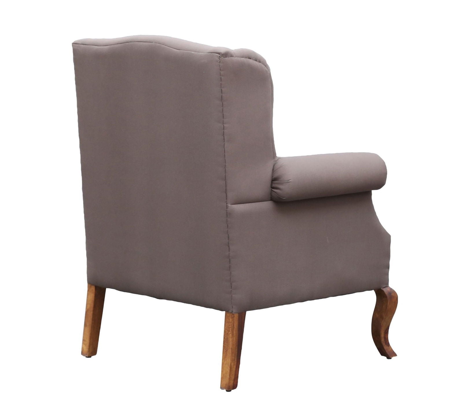 Wooden Lounge Chair with Leatherette Upholstery -