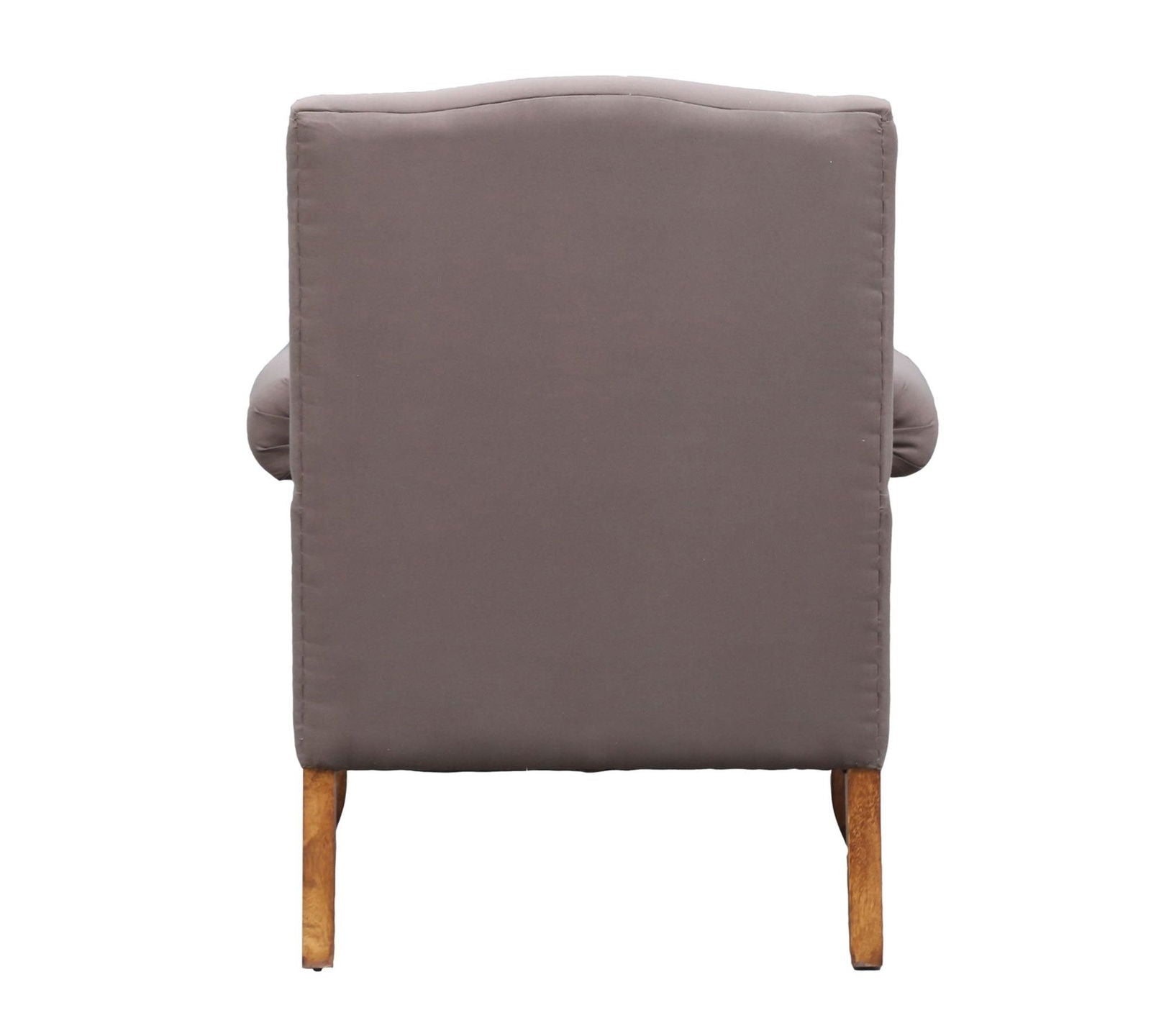 Wooden Lounge Chair with Leatherette Upholstery -