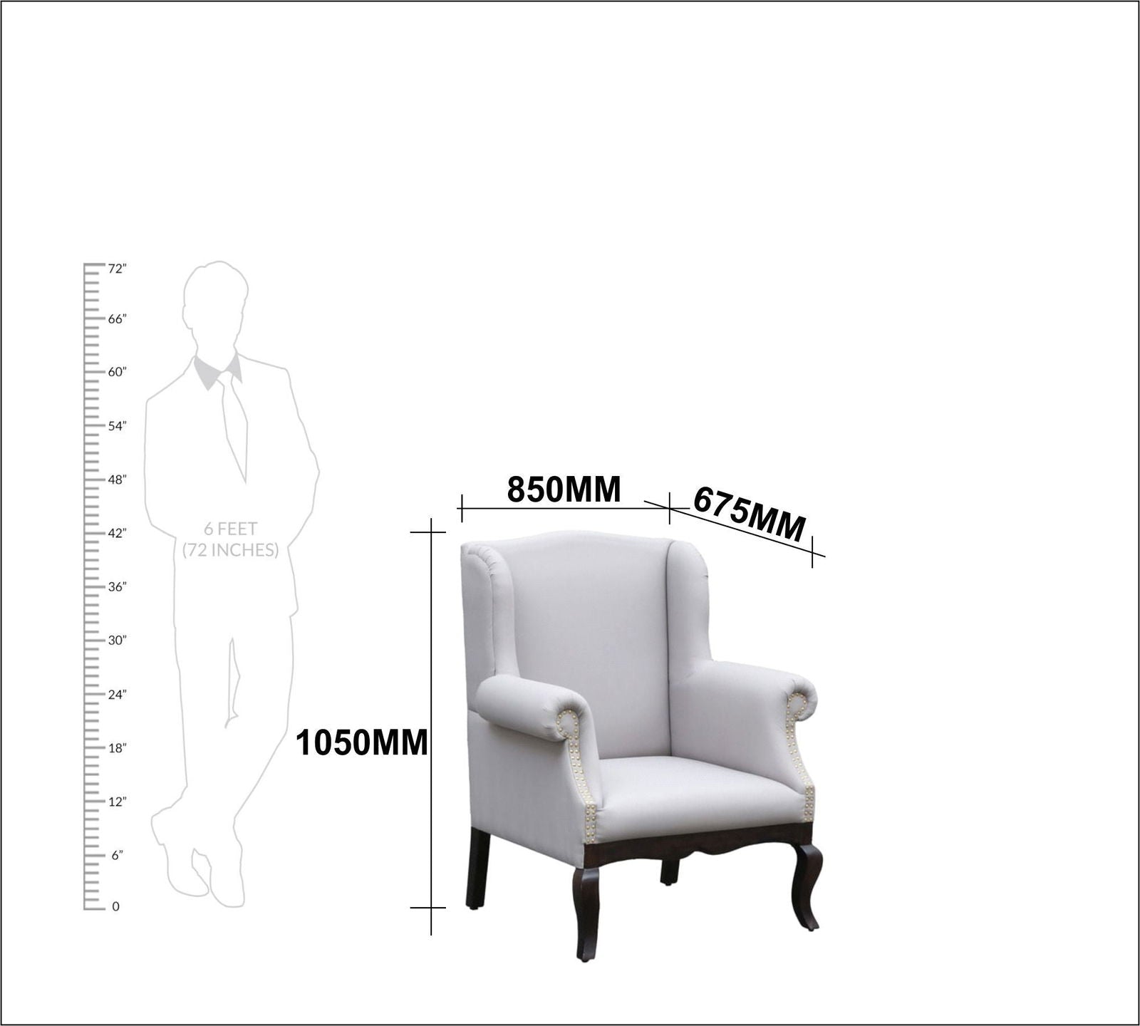 Wooden Lounge Chair with Leatherette Upholstery -