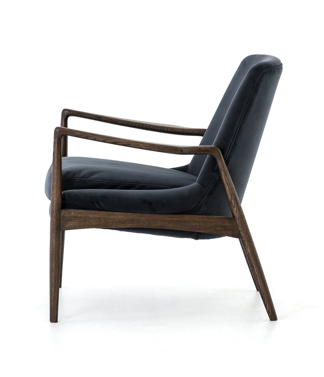 Wooden Lounge Chair with Modern Velvet -
