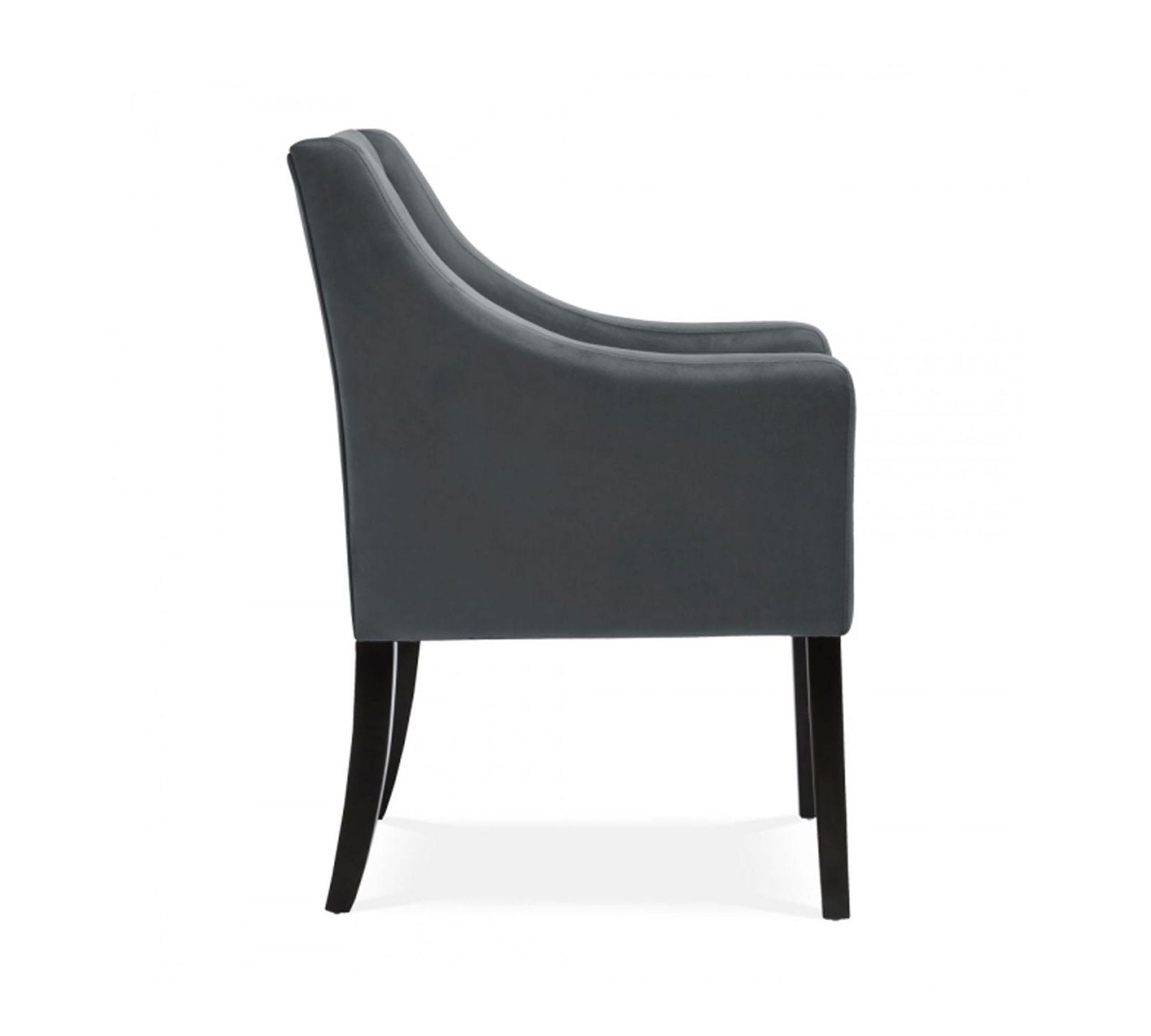 Wooden Lounge Chair with Wooden Legs Cushioned Suede Velvet Fabric -