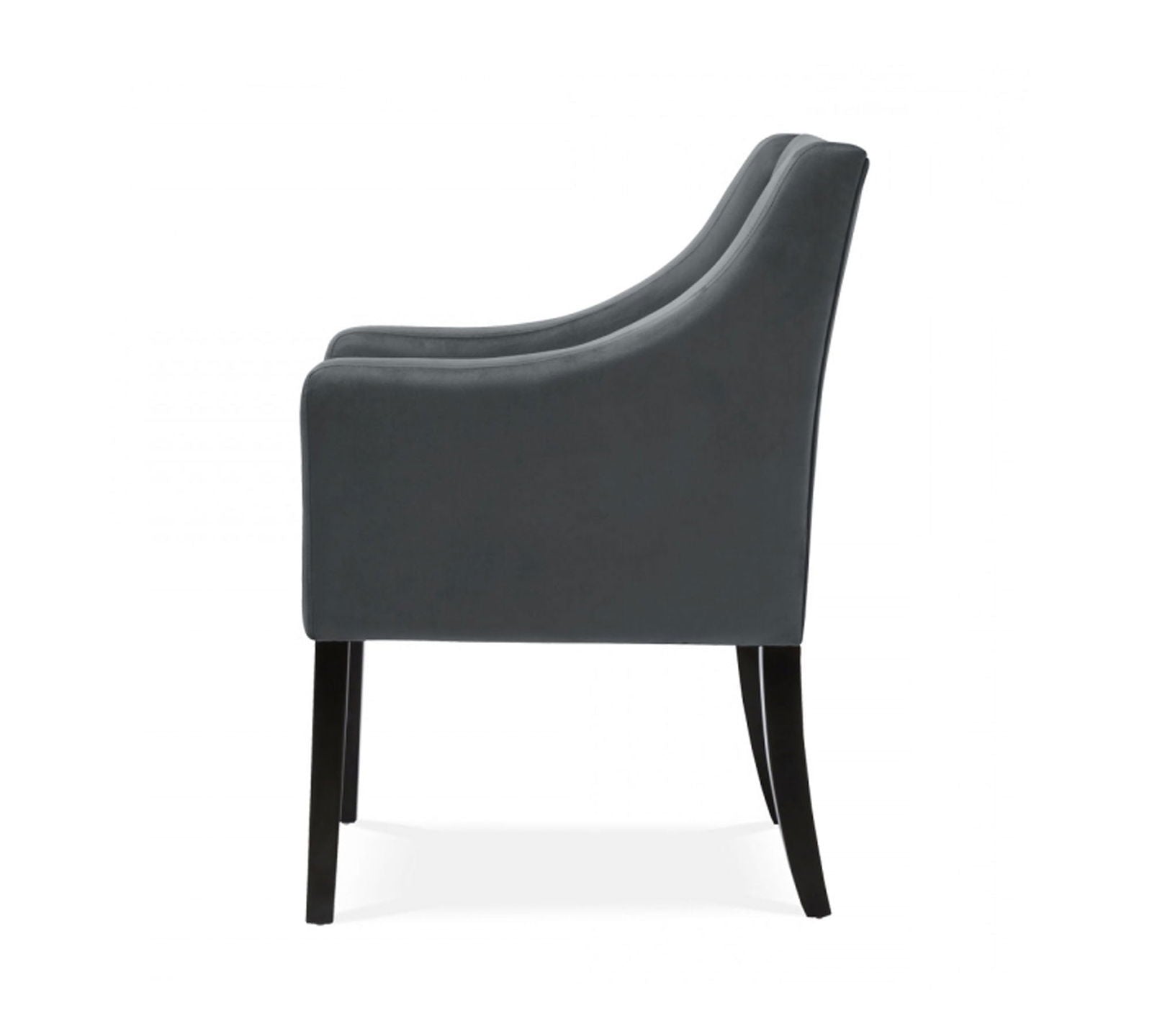 Wooden Lounge Chair with Wooden Legs Cushioned Suede Velvet Fabric -