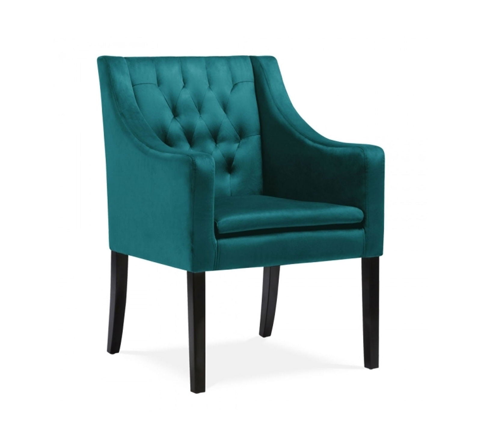 Wooden Lounge Chair with Wooden Legs Cushioned Suede Velvet Fabric -