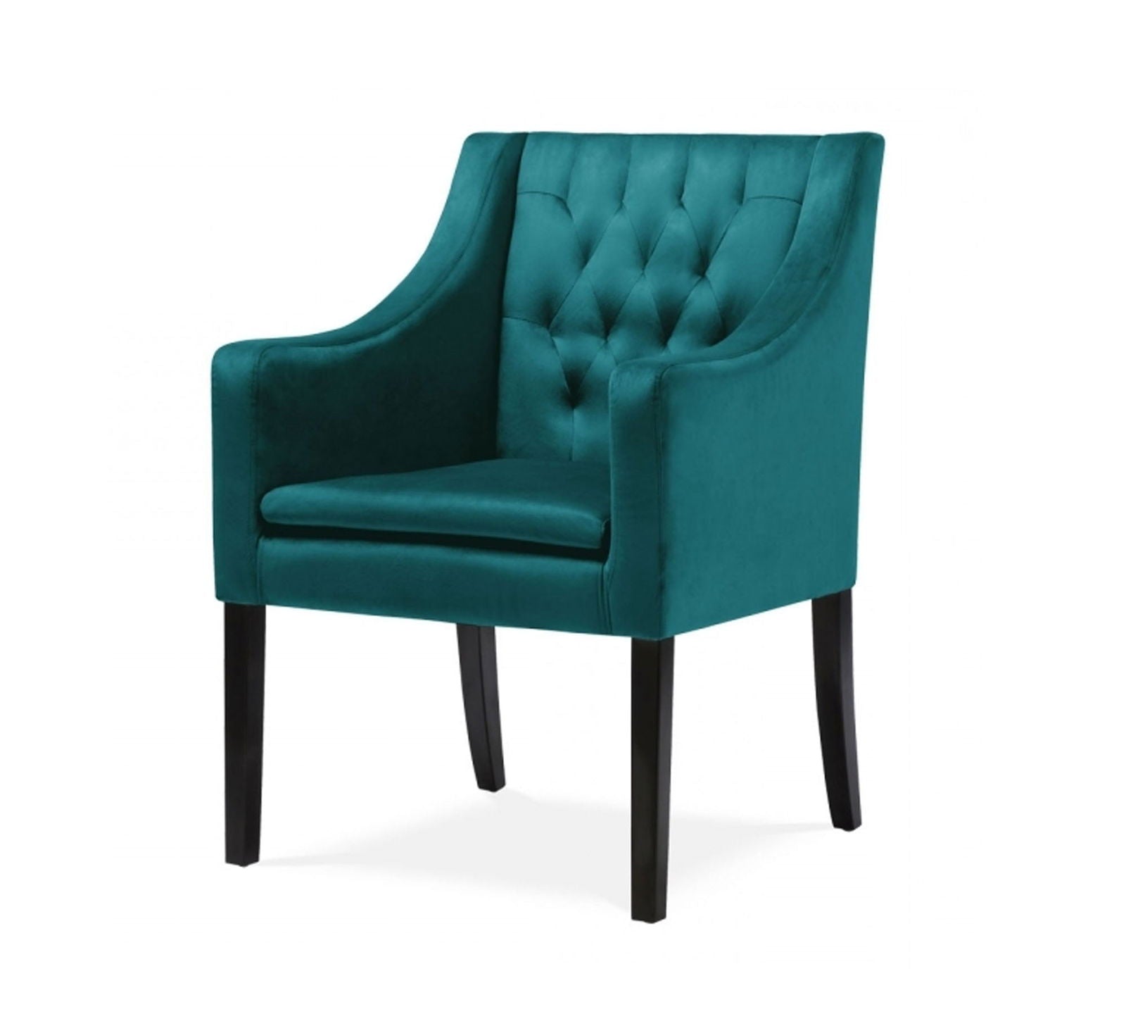 Wooden Lounge Chair with Wooden Legs Cushioned Suede Velvet Fabric -
