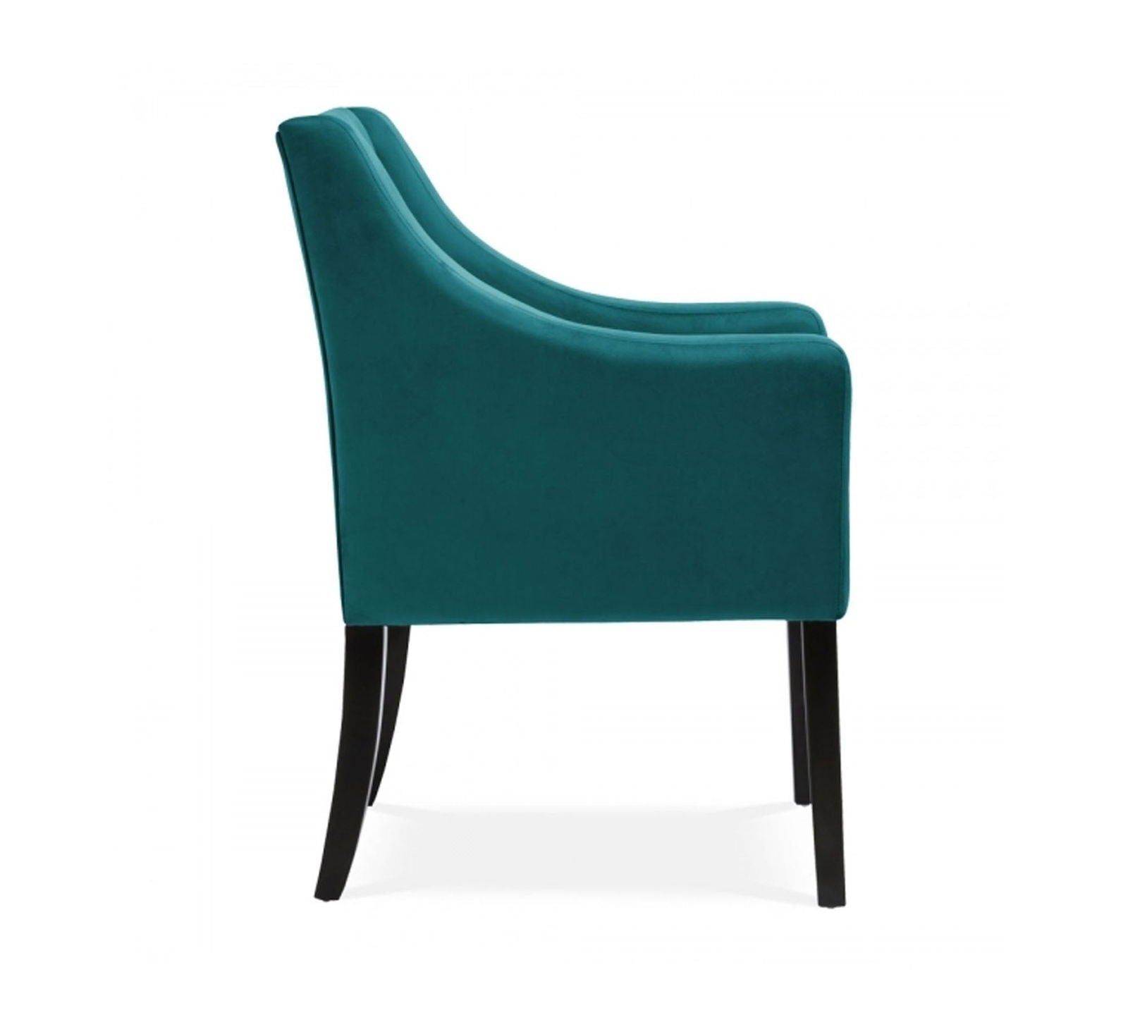 Wooden Lounge Chair with Wooden Legs Cushioned Suede Velvet Fabric -