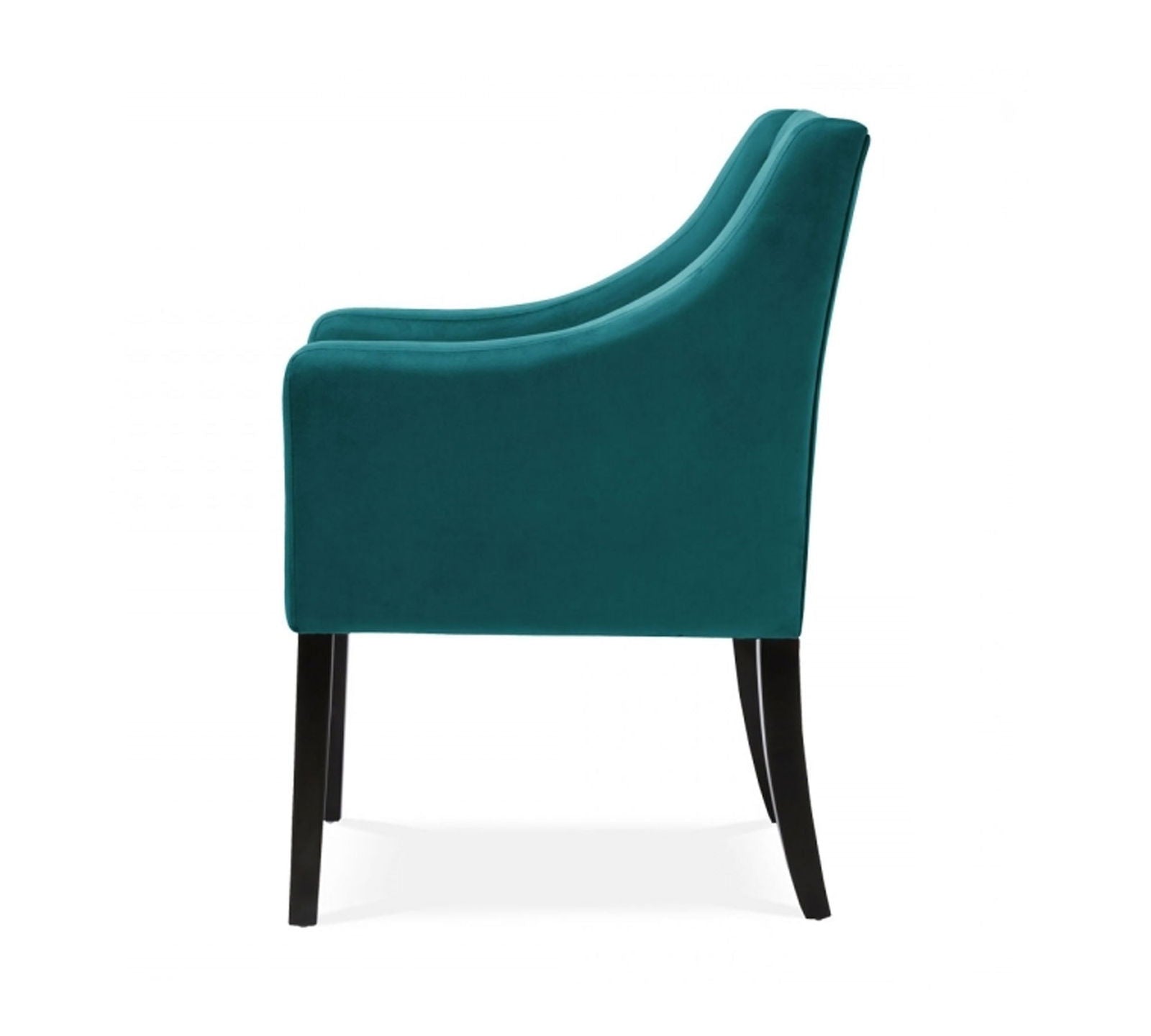 Wooden Lounge Chair with Wooden Legs Cushioned Suede Velvet Fabric -