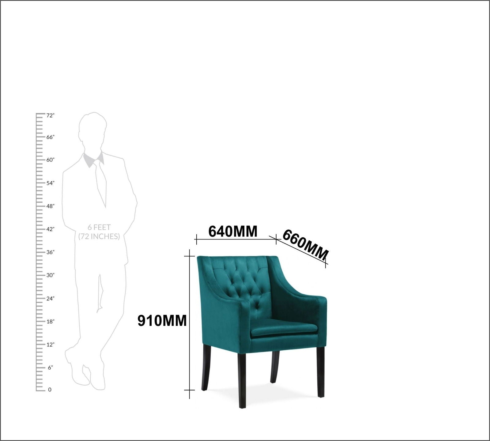 Wooden Lounge Chair with Wooden Legs Cushioned Suede Velvet Fabric -