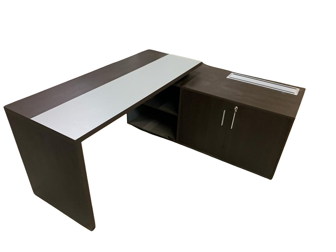 Wooden Office Executive Table L-Shape in Particle Board -