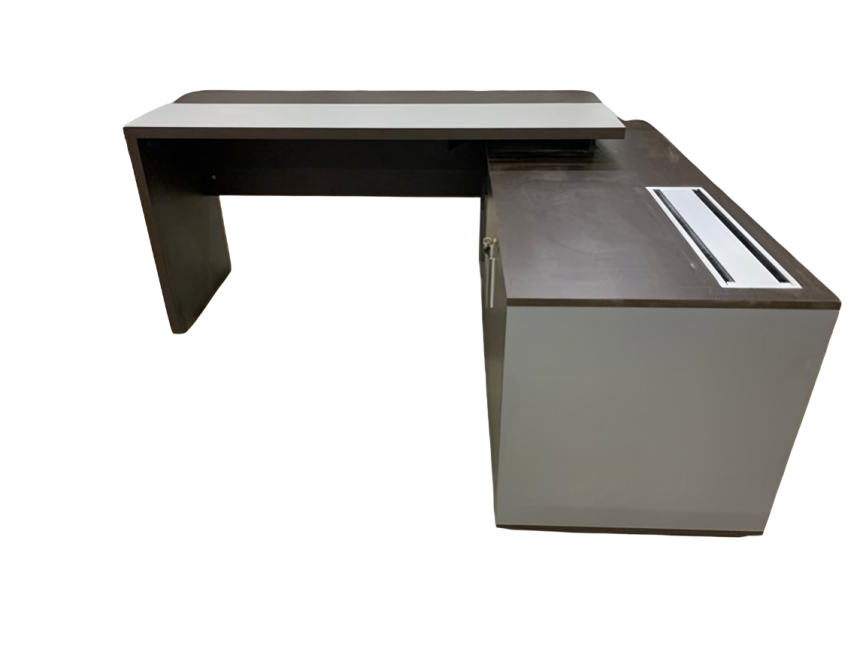 Wooden Office Executive Table L-Shape in Particle Board -