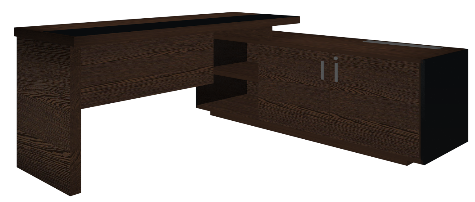 Wooden Office Executive Table L-Shape in Particle Board -