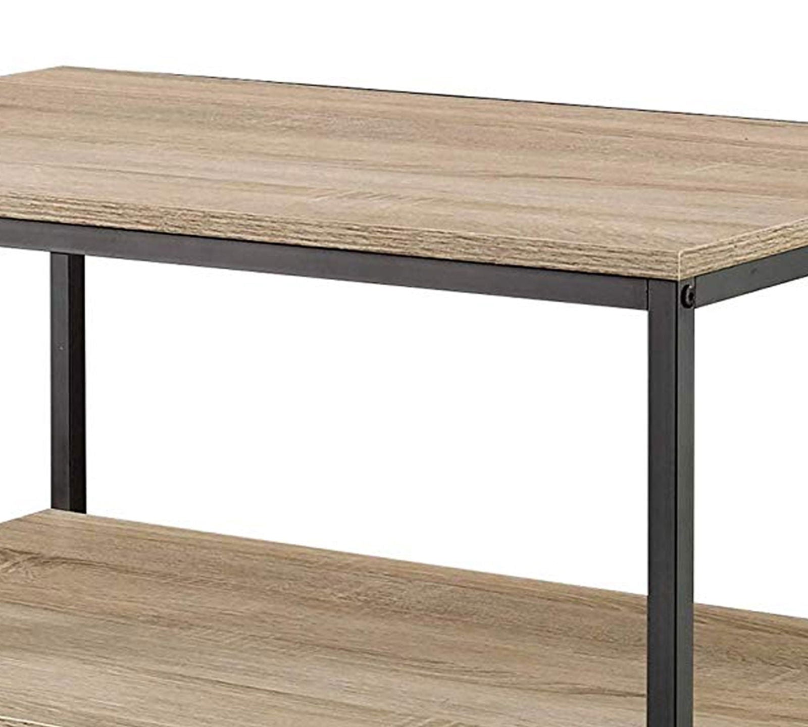 Wooden Particle Board Top Center Table with Metal Frame Base -