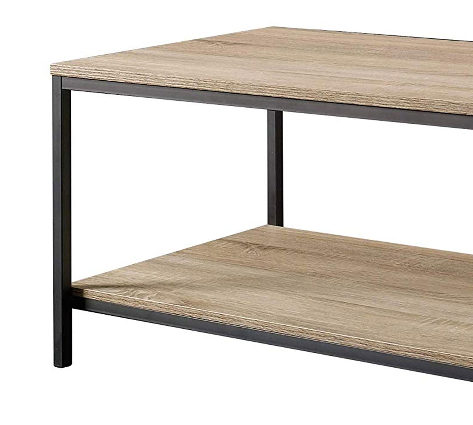 Wooden Particle Board Top Center Table with Metal Frame Base -